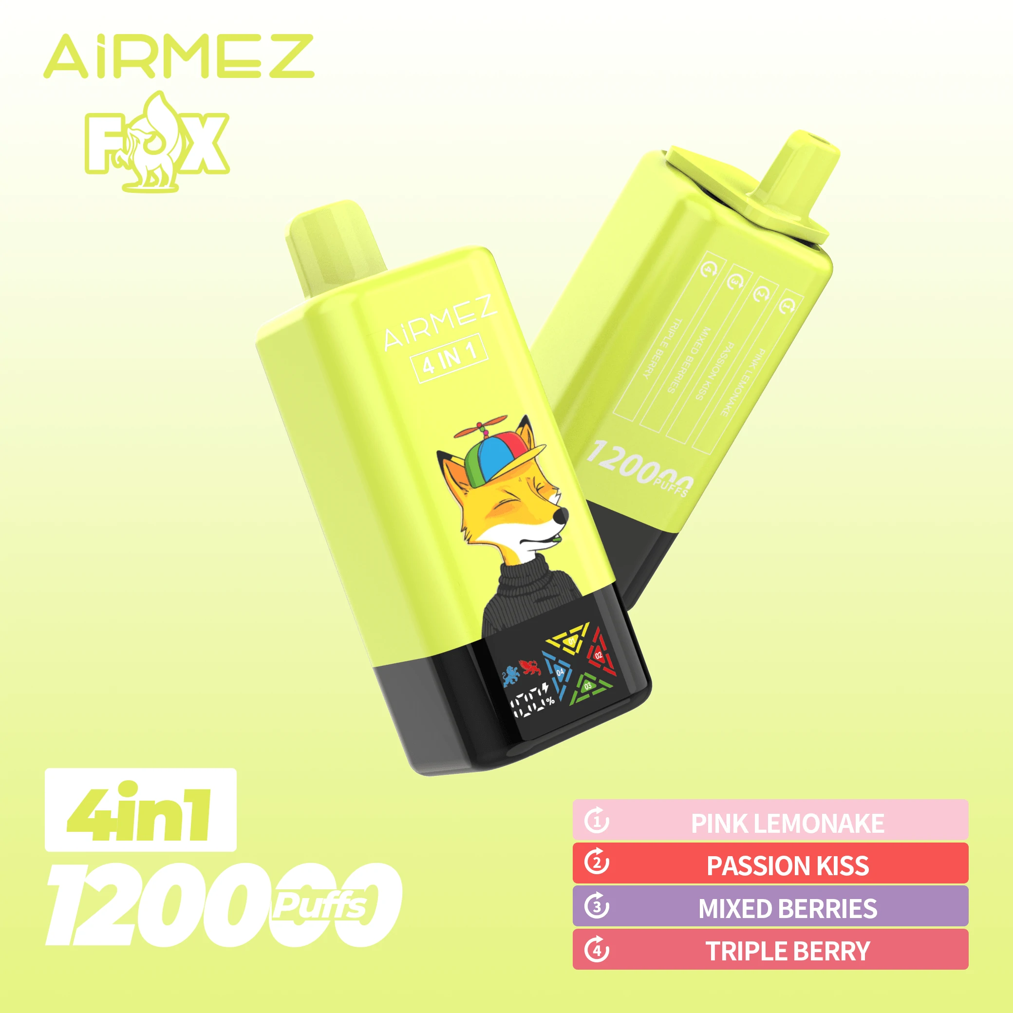 Airmez Fox 120000 120K Bouffées 4-in-1 Vape jetable