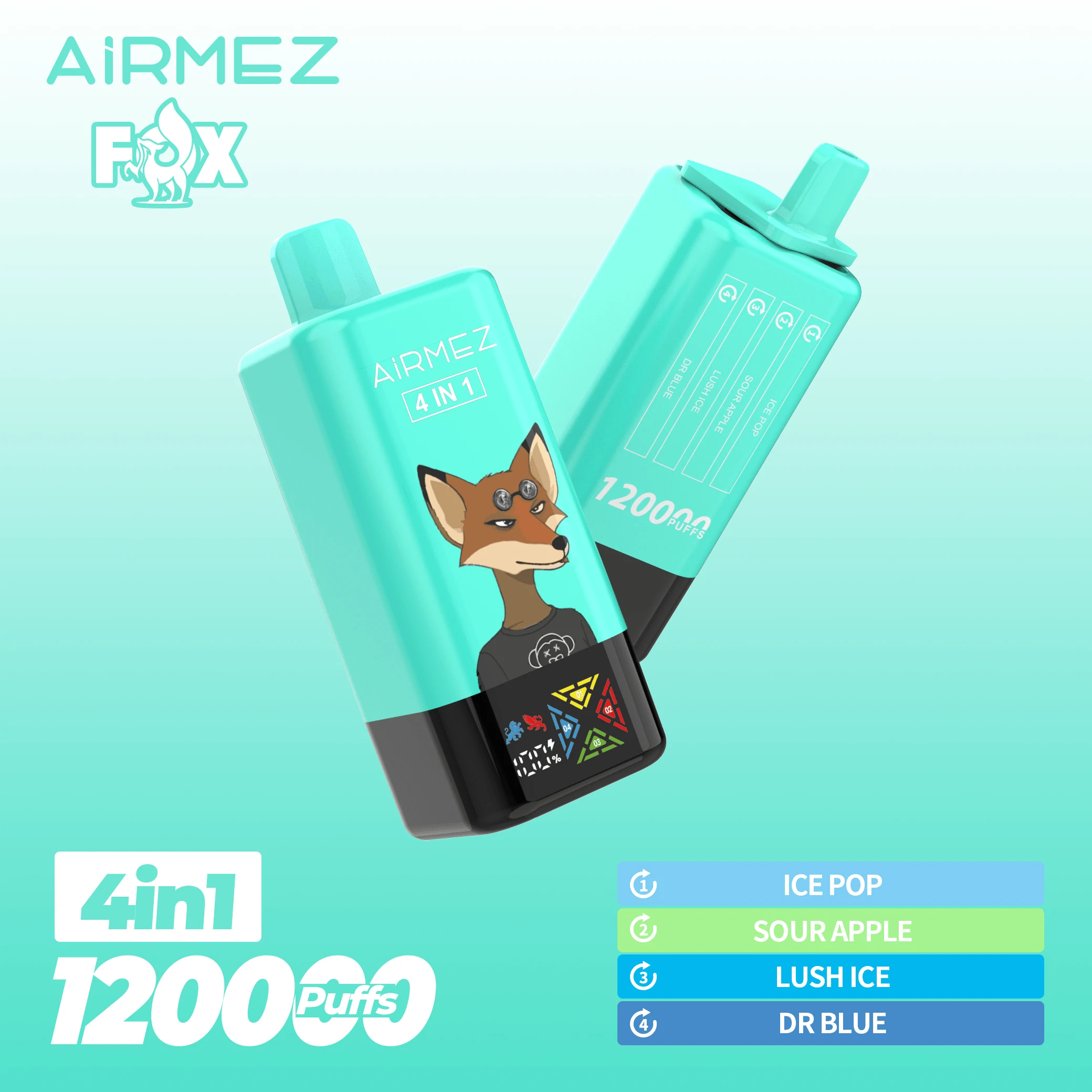 Airmez Fox 120000 120K Bouffées 4-in-1 Vape jetable - image 3