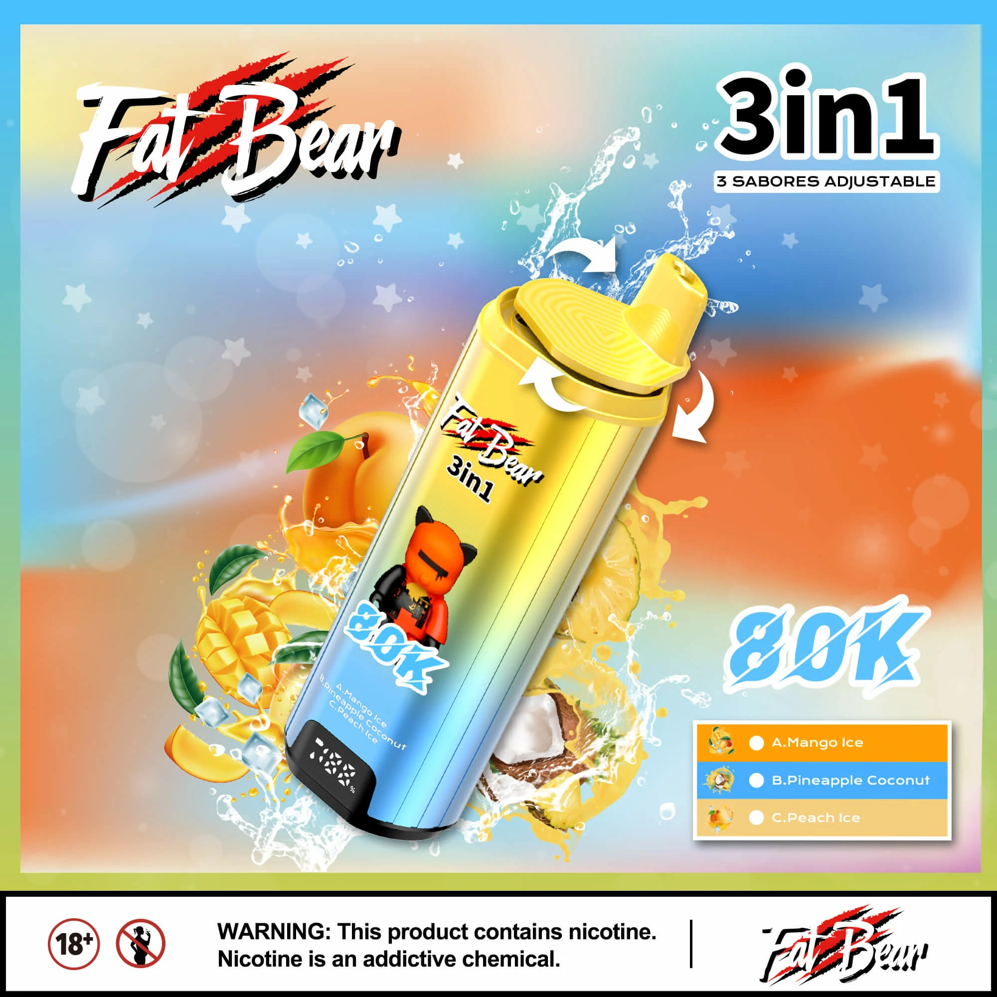 AIVONO AIM FAT BEAR 80000 80K Bouffées Vape jetable - image 2