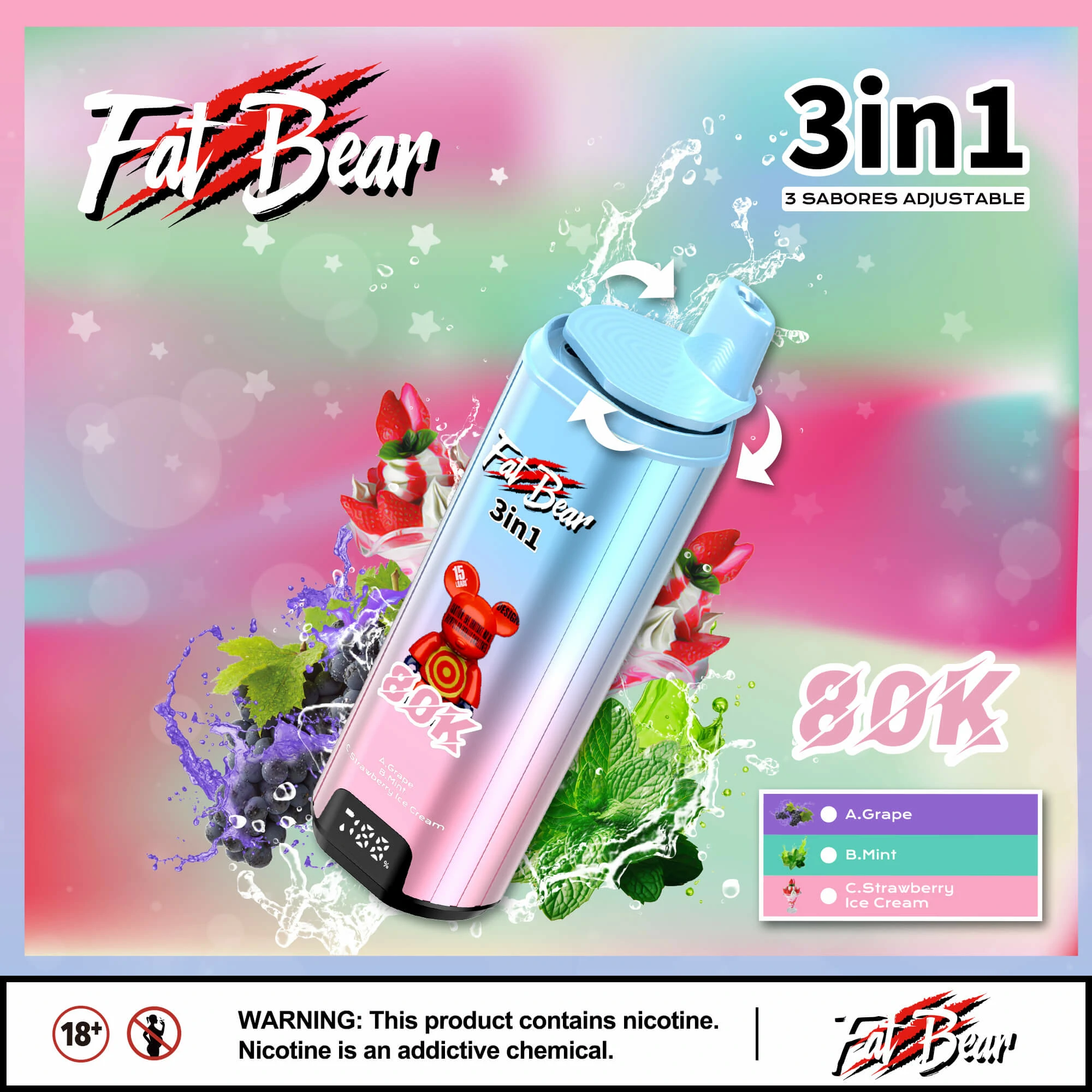 AIVONO AIM FAT BEAR 80000 80K Bouffées Vape jetable - image 5
