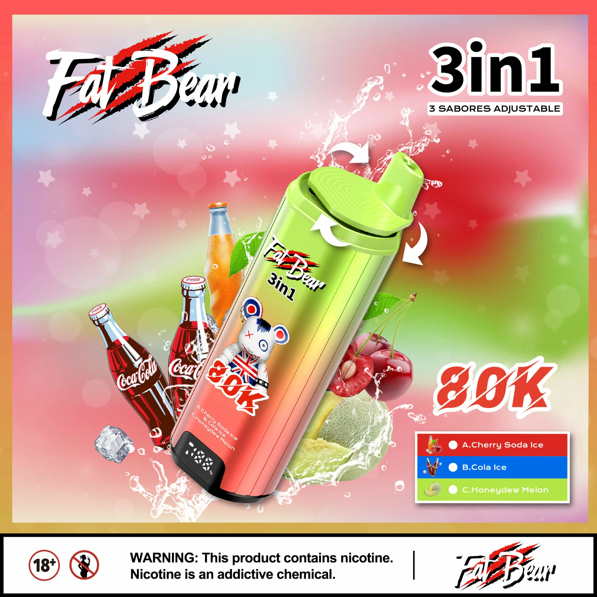 AIVONO AIM FAT BEAR 80000 80K Bouffées Vape jetable - image 4