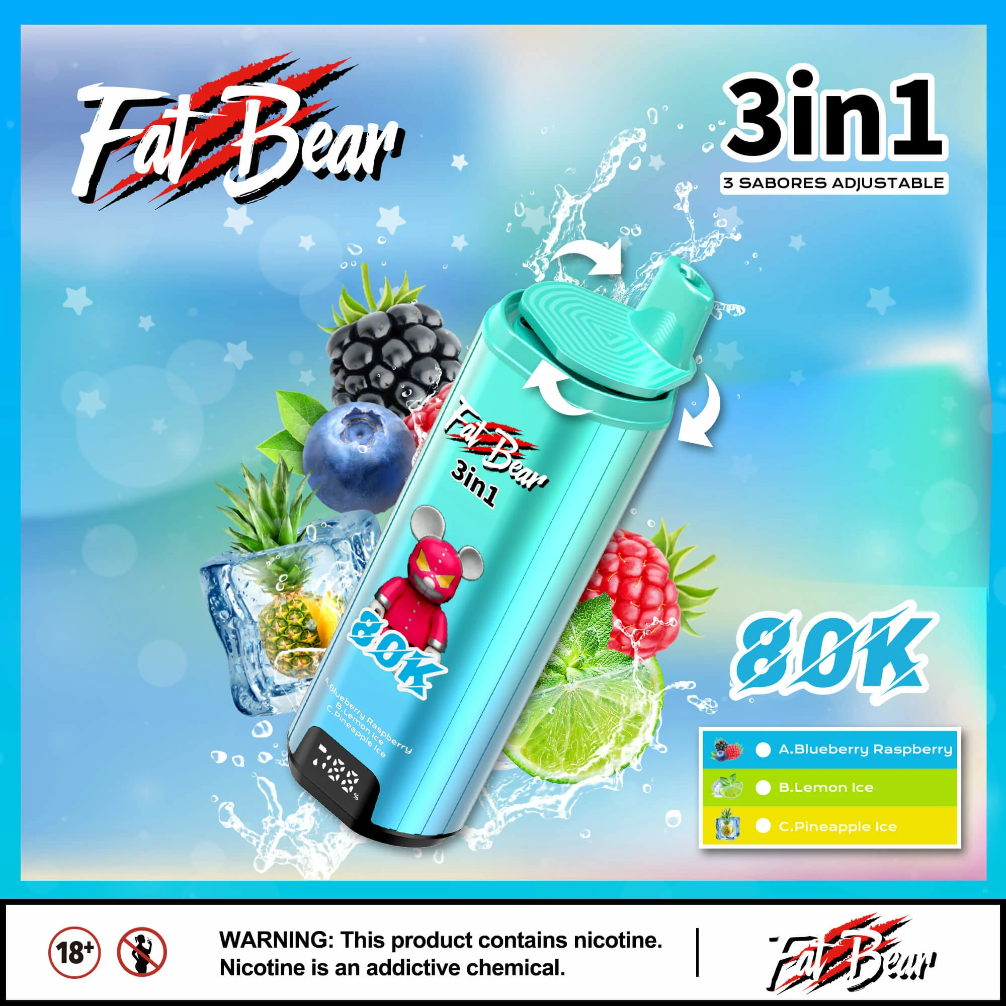 AIVONO AIM FAT BEAR 80000 80K Bouffées Vape jetable - image 3
