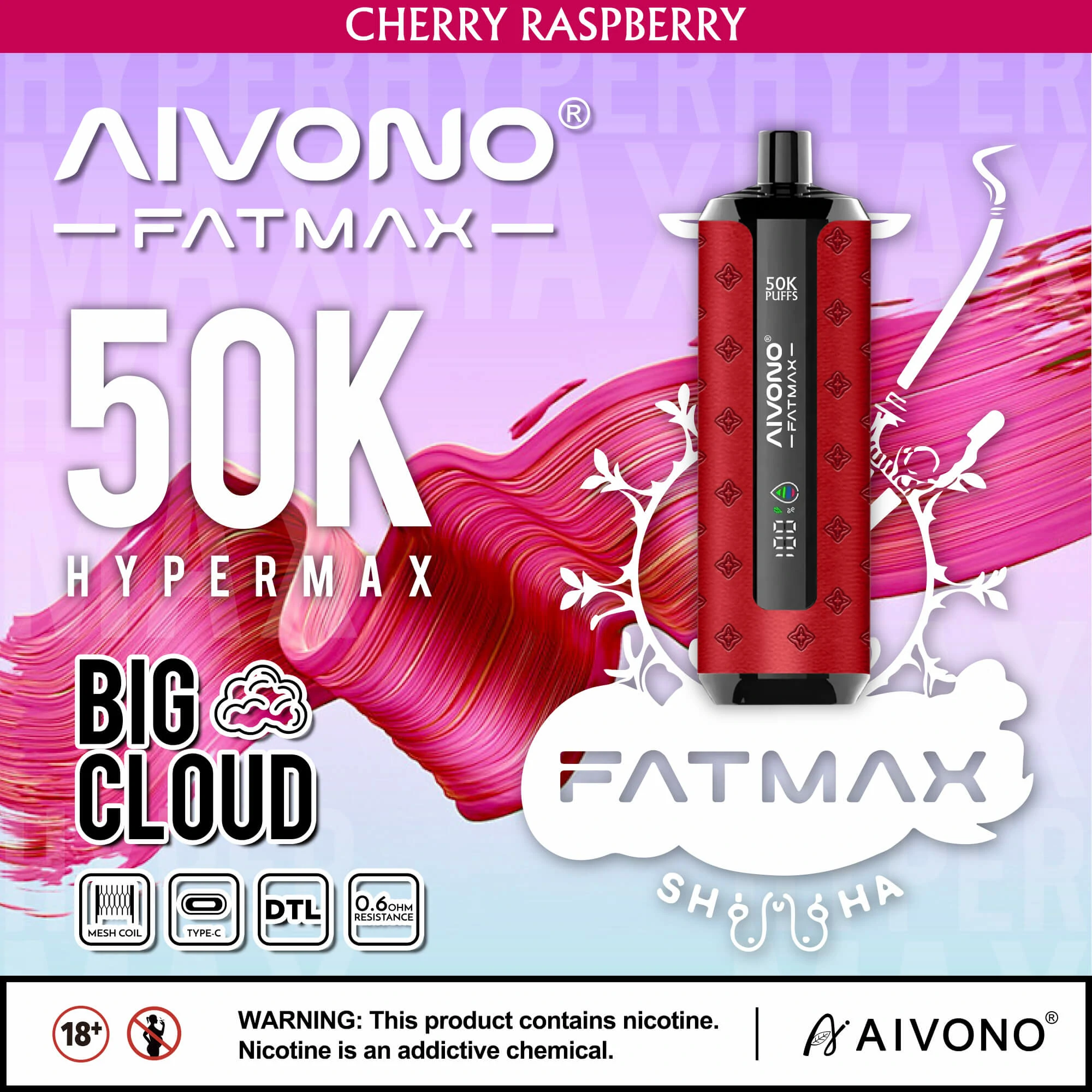 Aivono AIM FATMAX 50000 50K Bouffées LCD Display Vape jetable - image 2