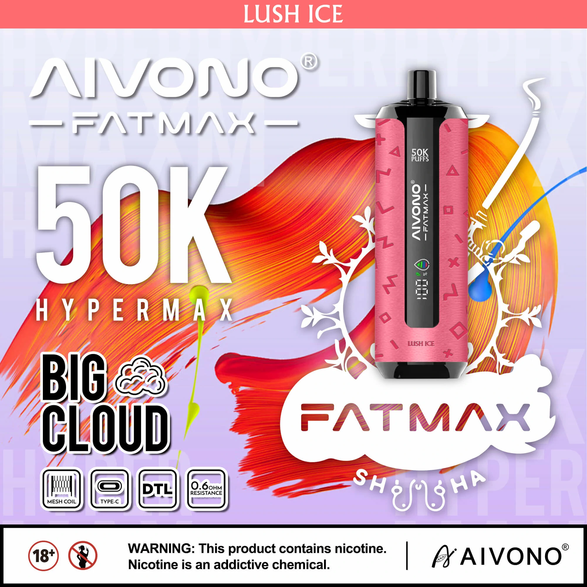 Aivono AIM FATMAX 50000 50K Bouffées LCD Display Vape jetable - image 7