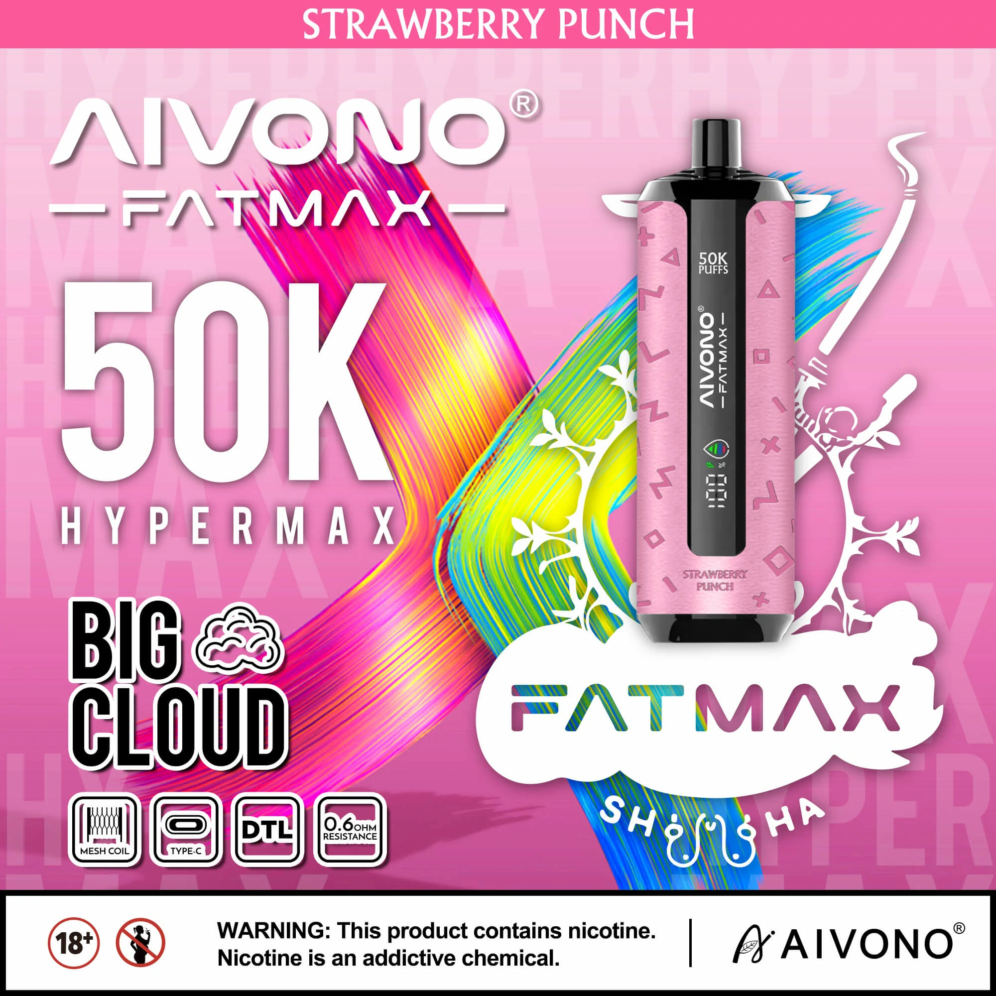 Aivono AIM FATMAX 50000 50K Bouffées LCD Display Vape jetable - image 9