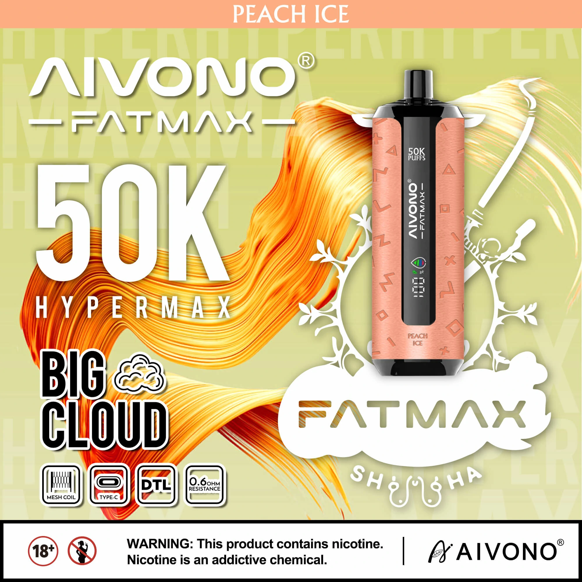 Aivono AIM FATMAX 50000 50K Bouffées LCD Display Vape jetable - image 6
