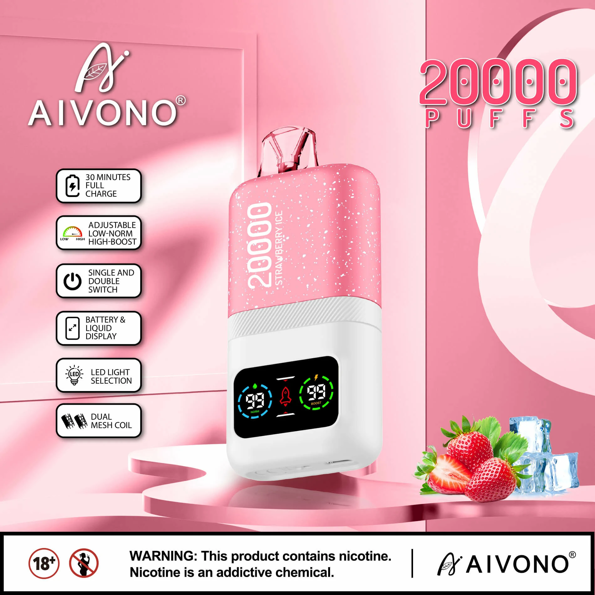 AIVONO AIM MAGIC 20000 20K Bouffées Écran Numérique Vape jetable - image 10