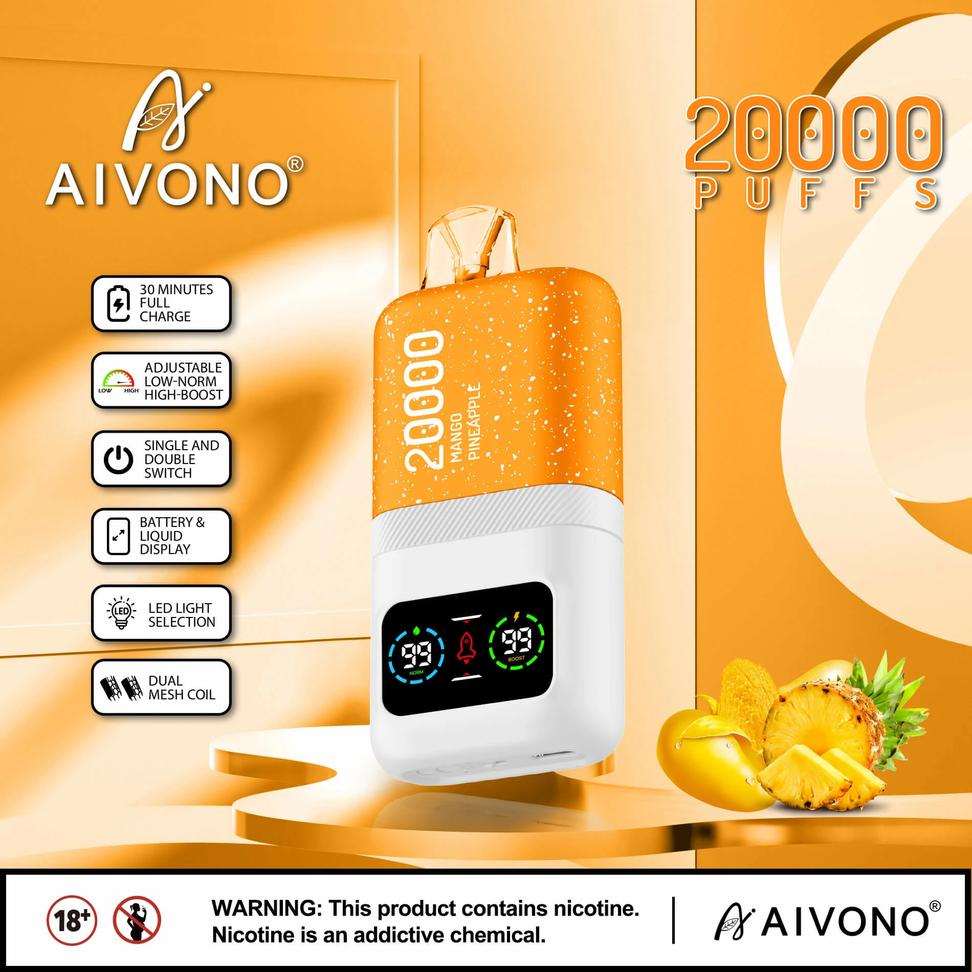 AIVONO AIM MAGIC 20000 20K Bouffées Écran Numérique Vape jetable - image 11