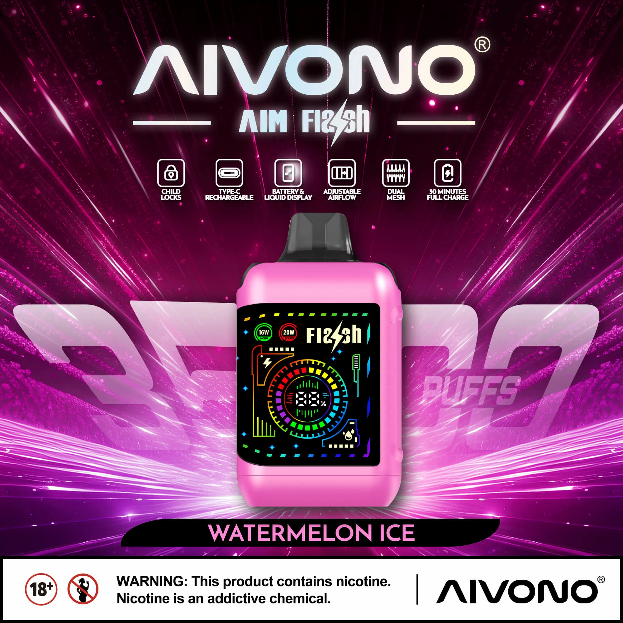 AIVONO FLASH 35000 35K Bouffées Double Mesh Vape jetable - image 11