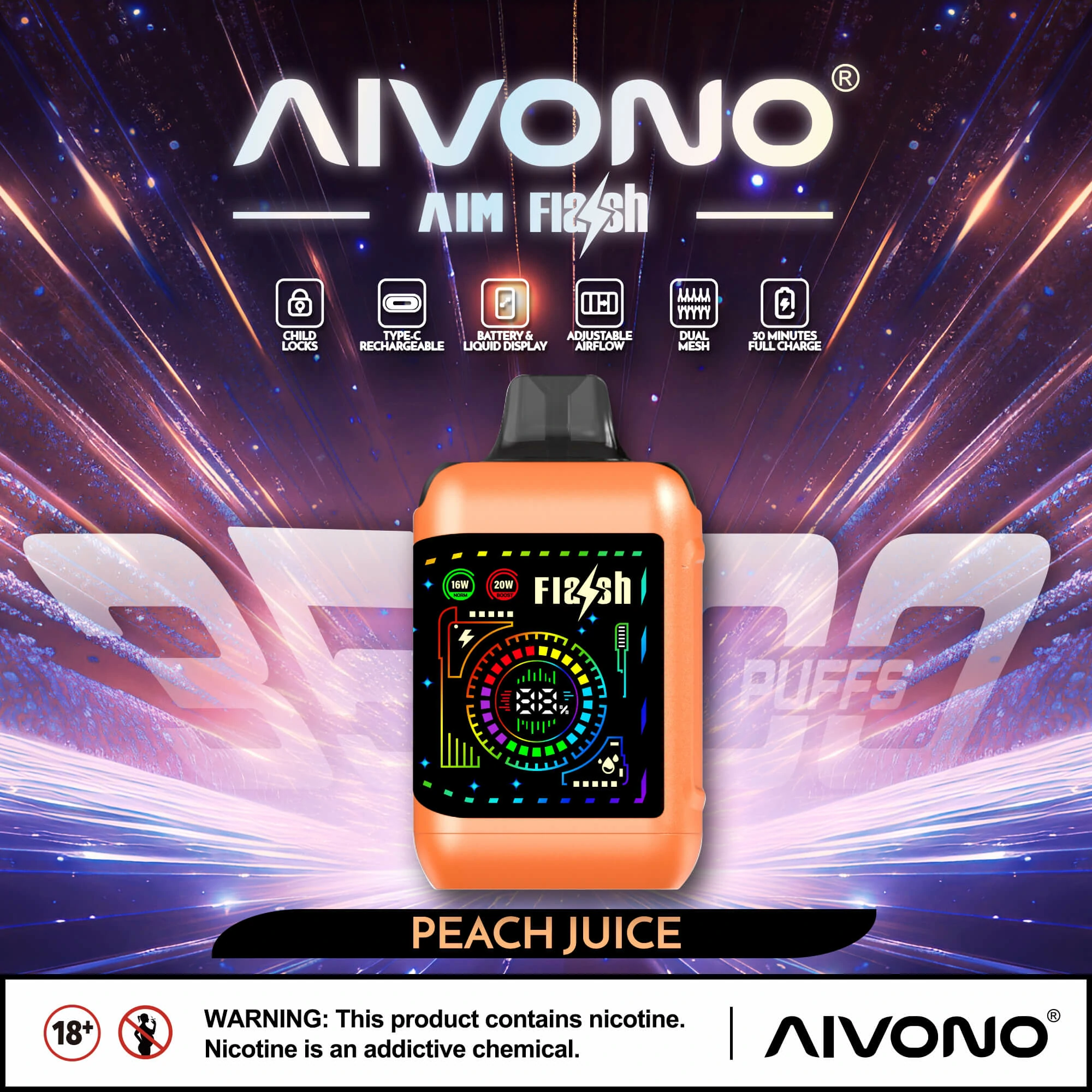 AIVONO FLASH 35000 35K Bouffées Double Mesh Vape jetable - image 13