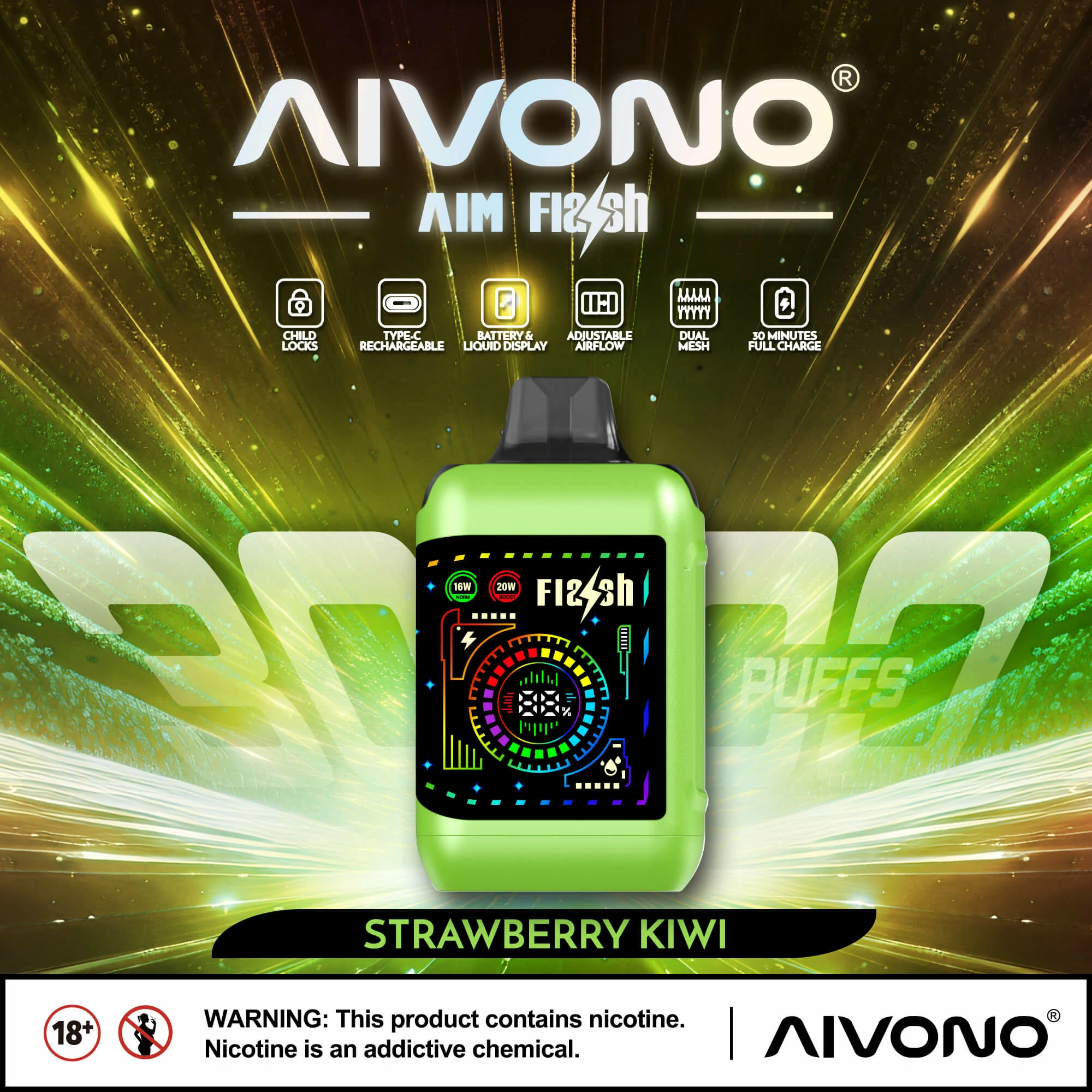 AIVONO FLASH 35000 35K Bouffées Double Mesh Vape jetable - image 10