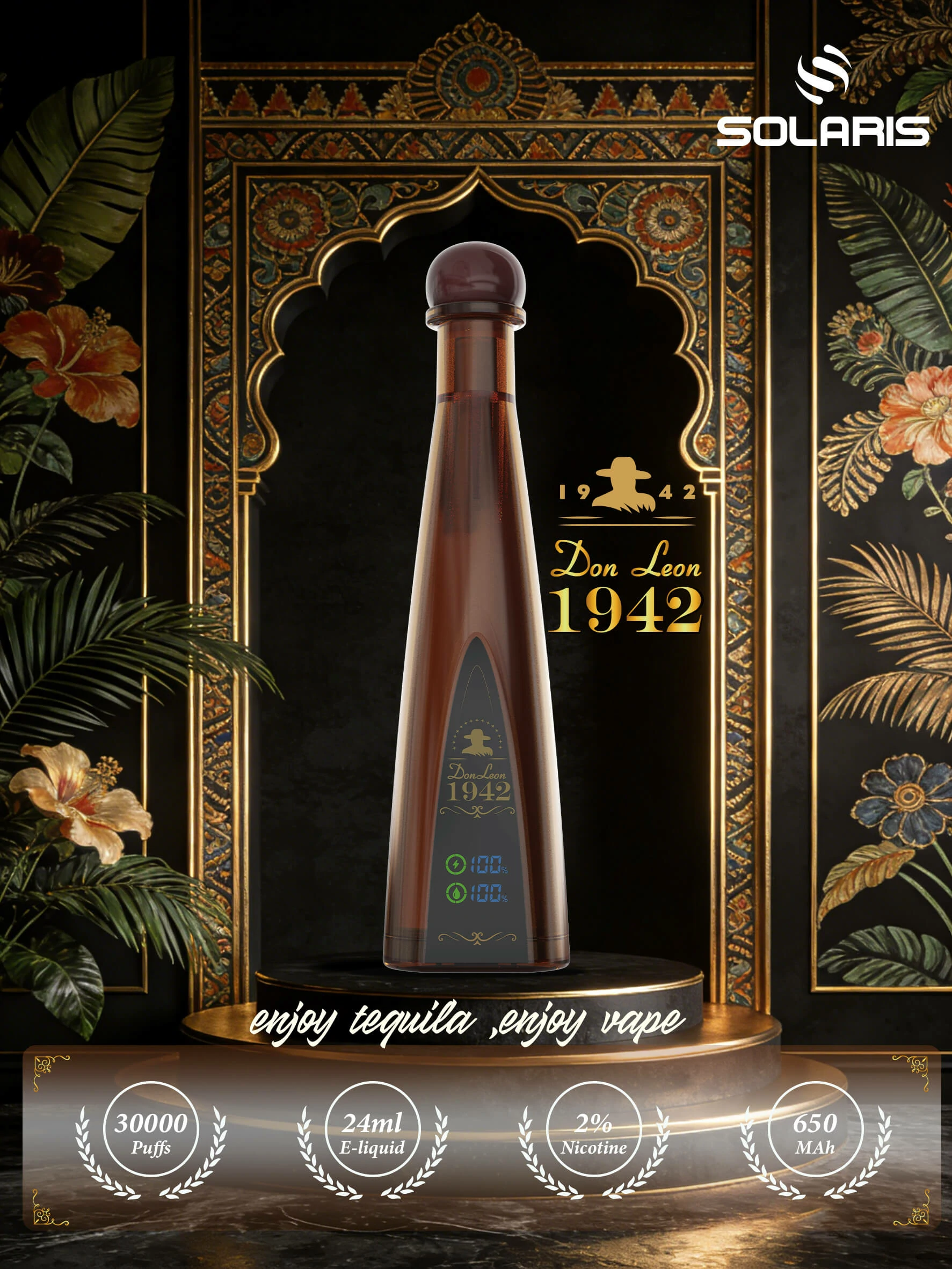 Azul Solaris Tequila Don Leon 1942 30000 30K Bouffées Vape jetable