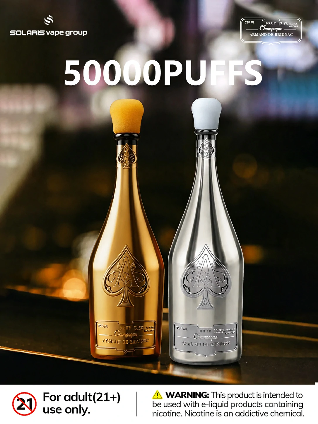 Azul Solaris Champagne 50000 50K Bouffées Vape jetable