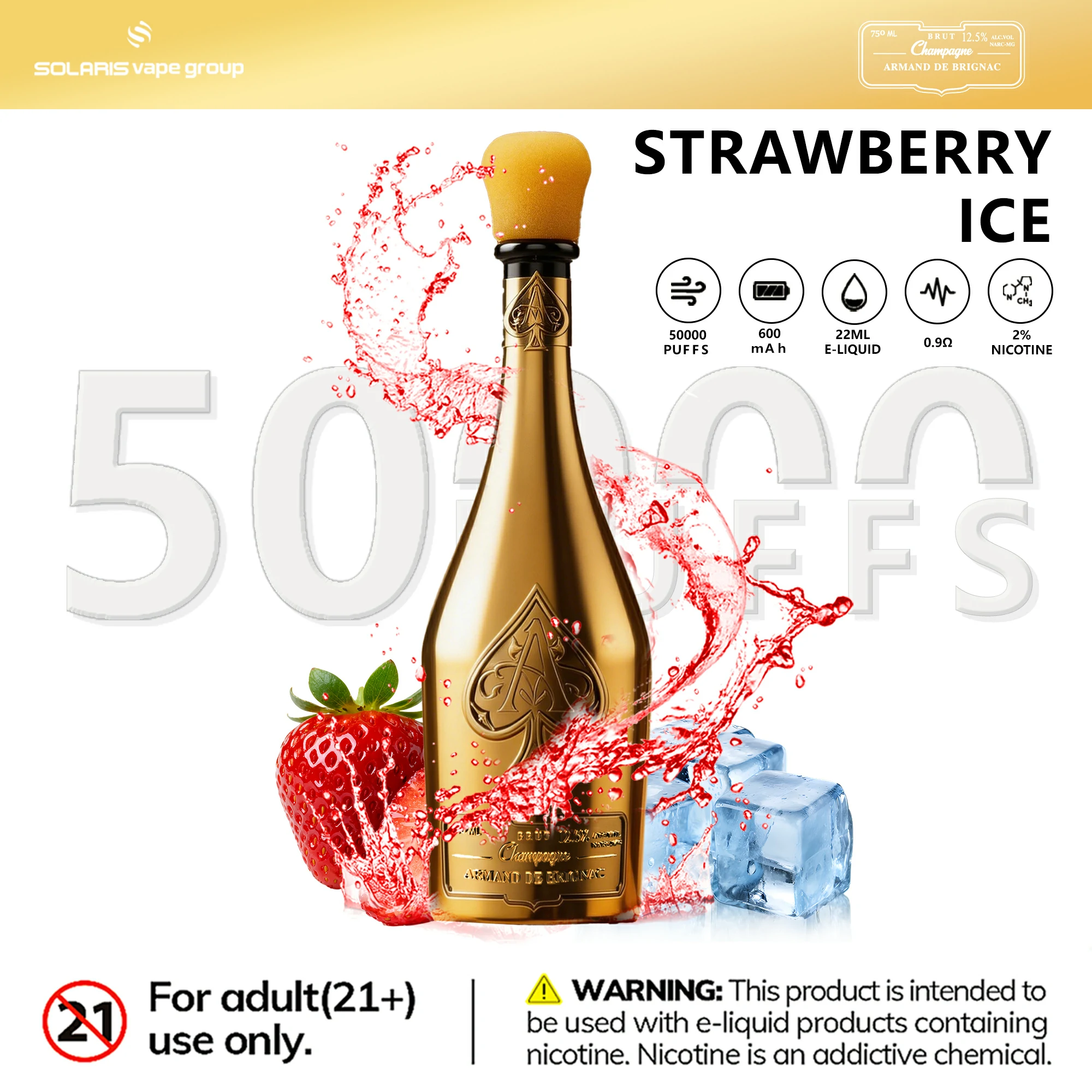 Azul Solaris Champagne 50000 50K Bouffées Vape jetable - image 6