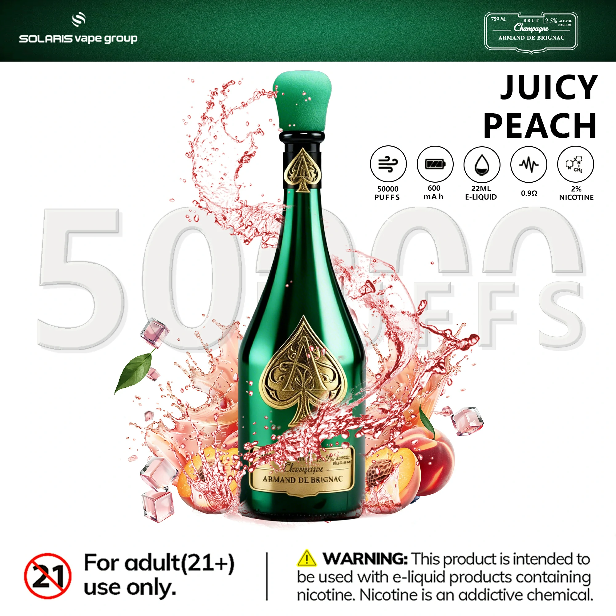 Azul Solaris Champagne 50000 50K Bouffées Vape jetable - image 8
