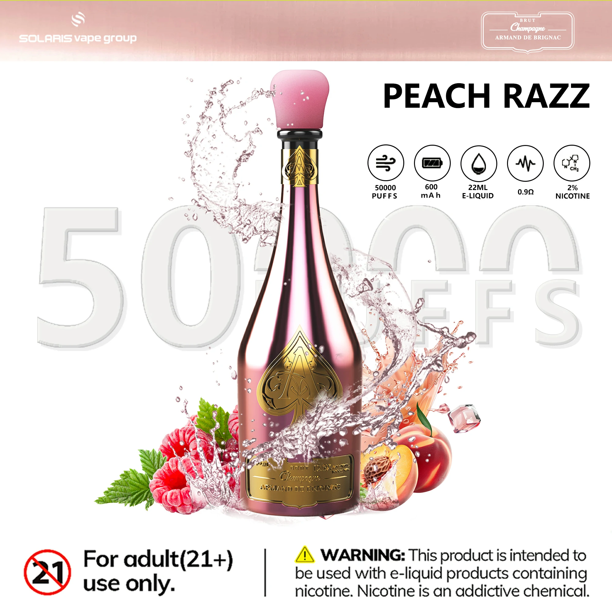 Azul Solaris Champagne 50000 50K Bouffées Vape jetable - image 9