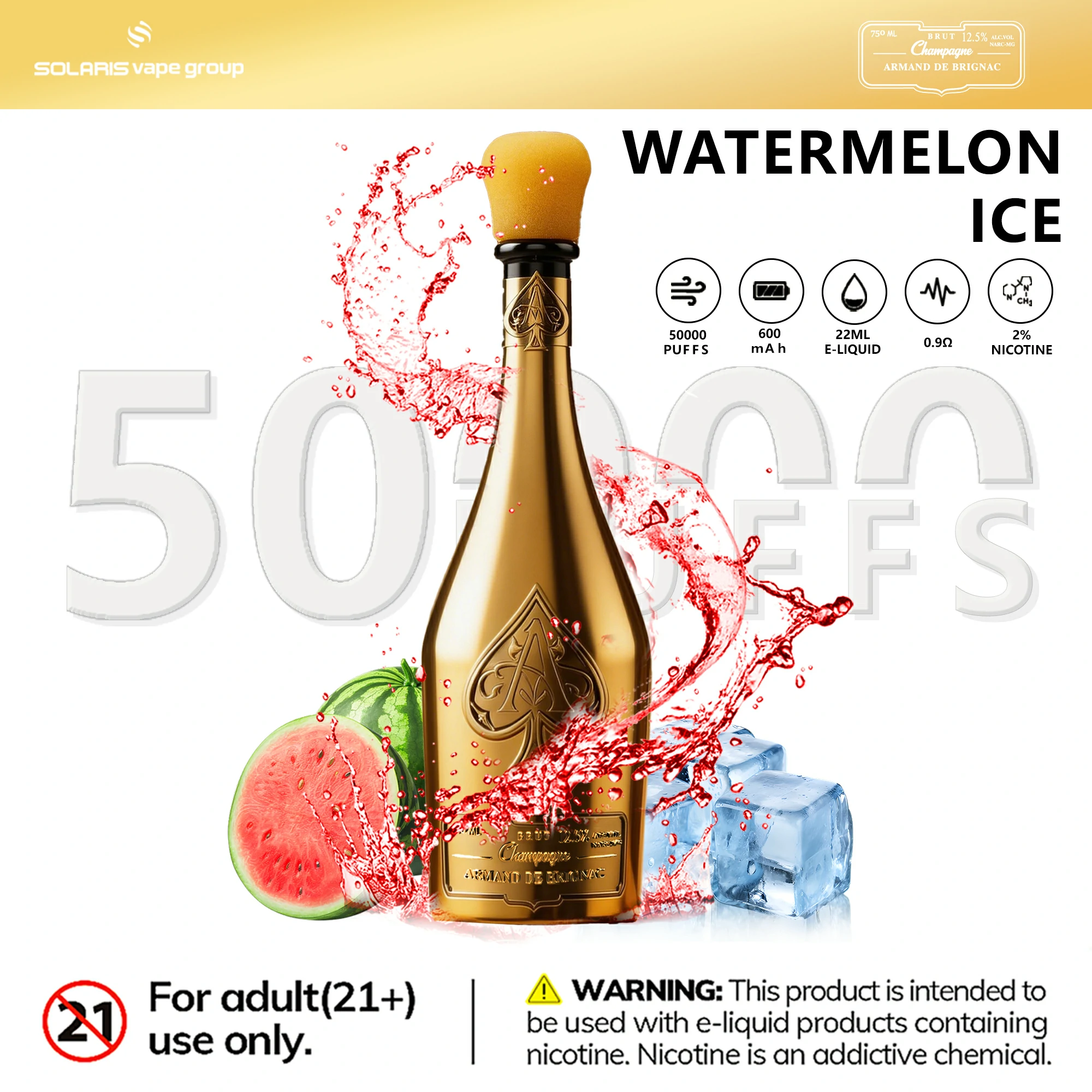 Azul Solaris Champagne 50000 50K Bouffées Vape jetable - image 11