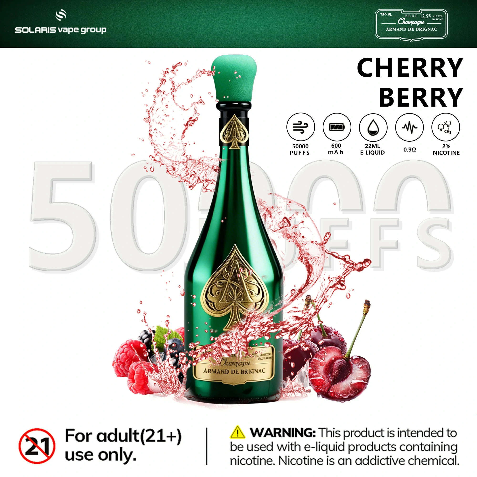 Azul Solaris Champagne 50000 50K Bouffées Vape jetable - image 13