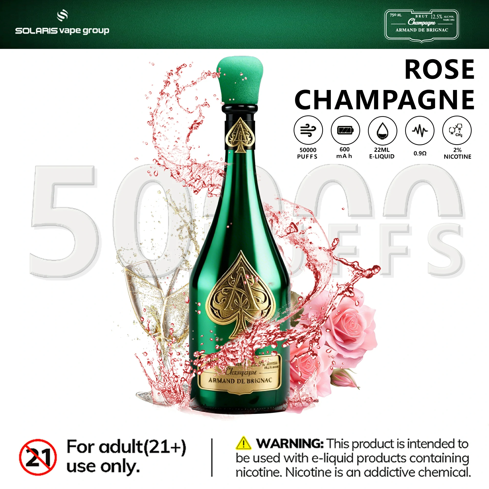 Azul Solaris Champagne 50000 50K Bouffées Vape jetable - image 14