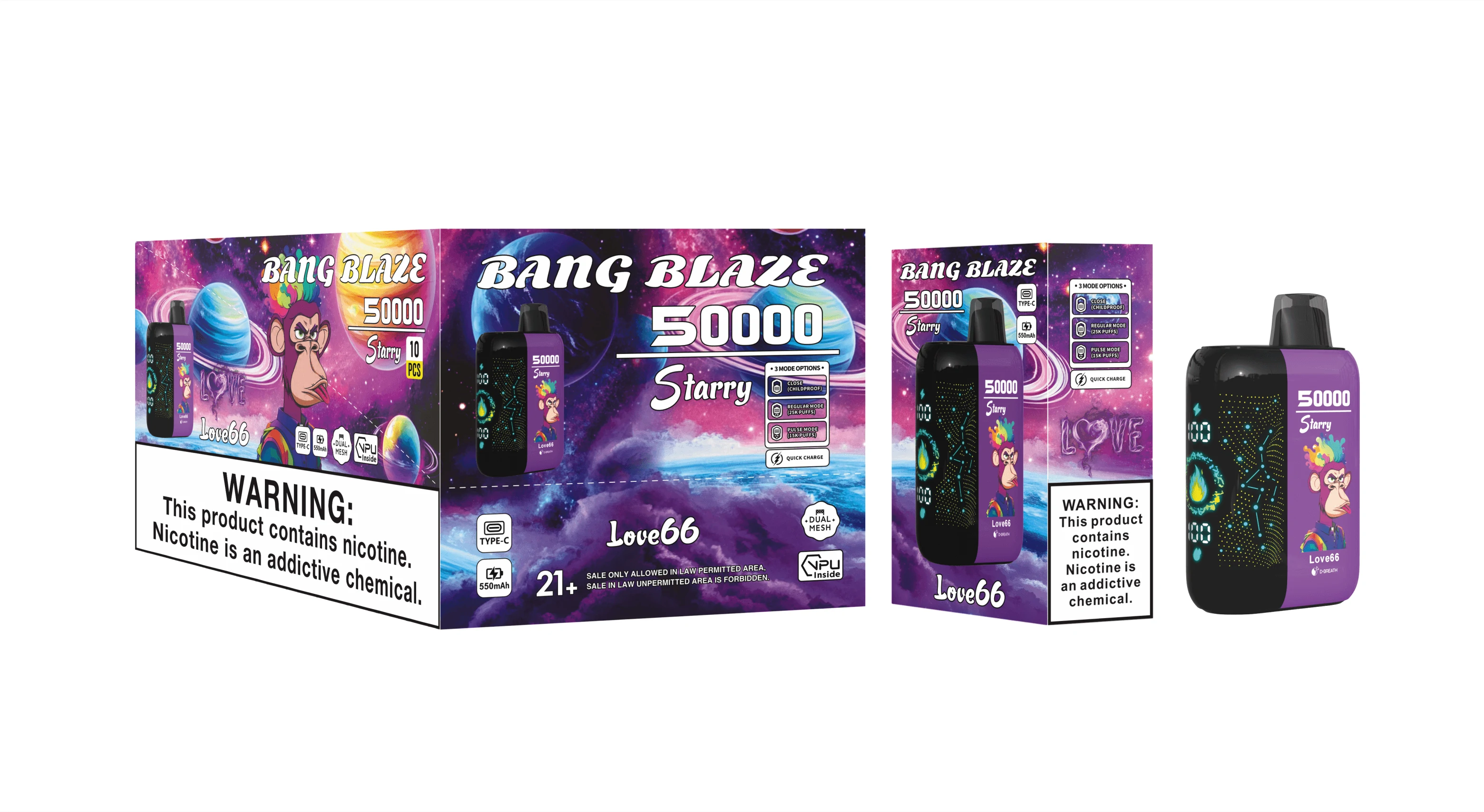 Bang Blaze Starry 50000 50K Bouffées Vape Jetable - image 3