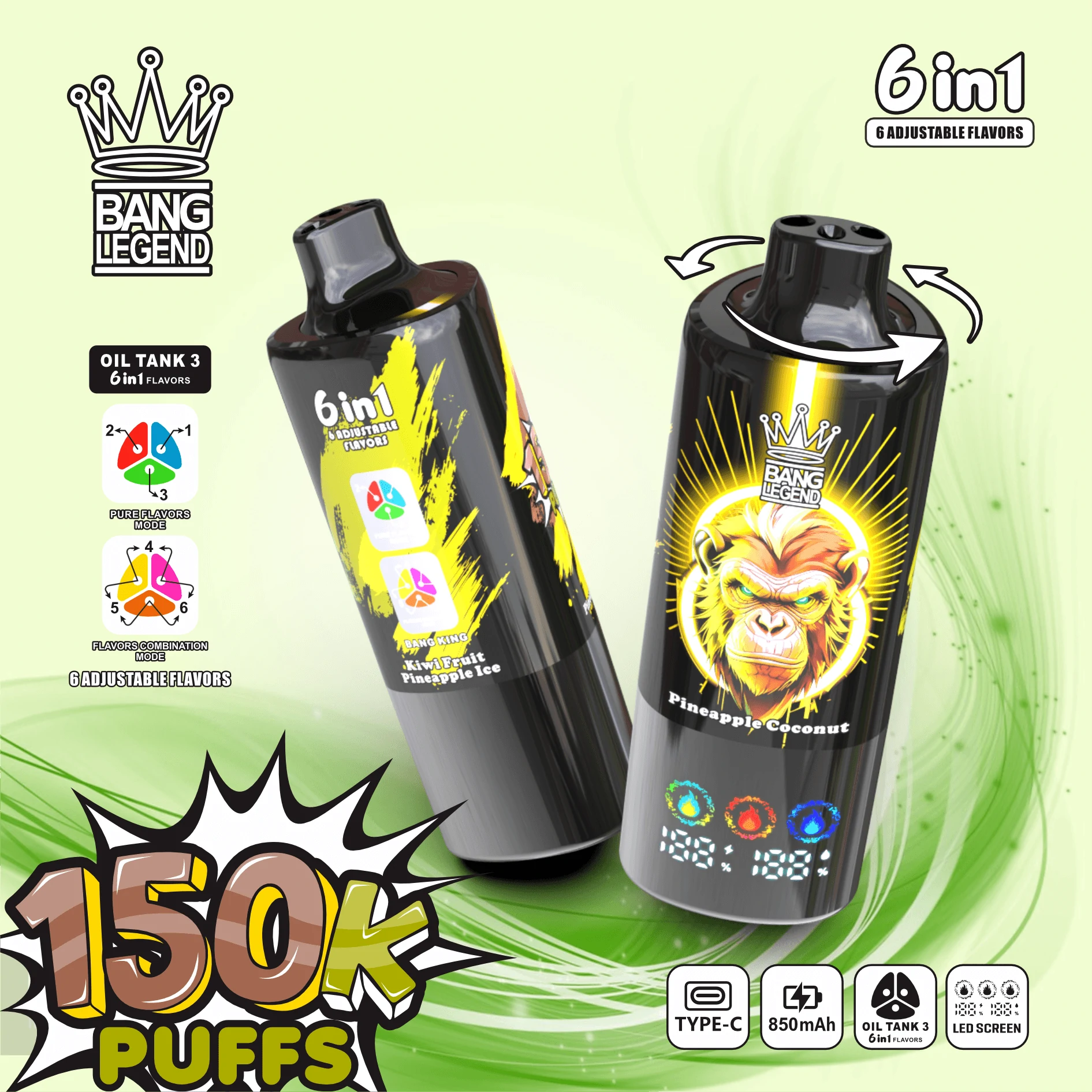 Bang Legend 150000 150K Bouffées Triple Mesh Coil Vape jetable - image 2