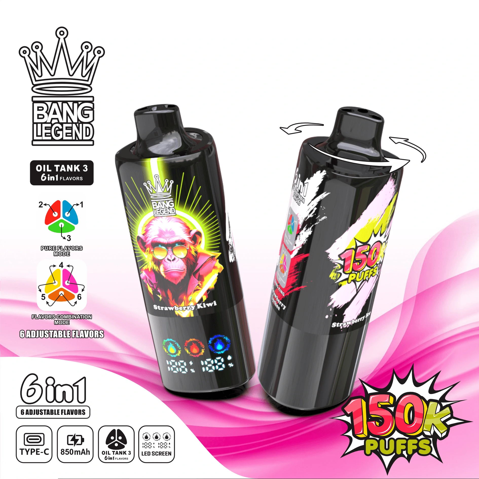 Bang Legend 150000 150K Bouffées Triple Mesh Coil Vape jetable - image 4