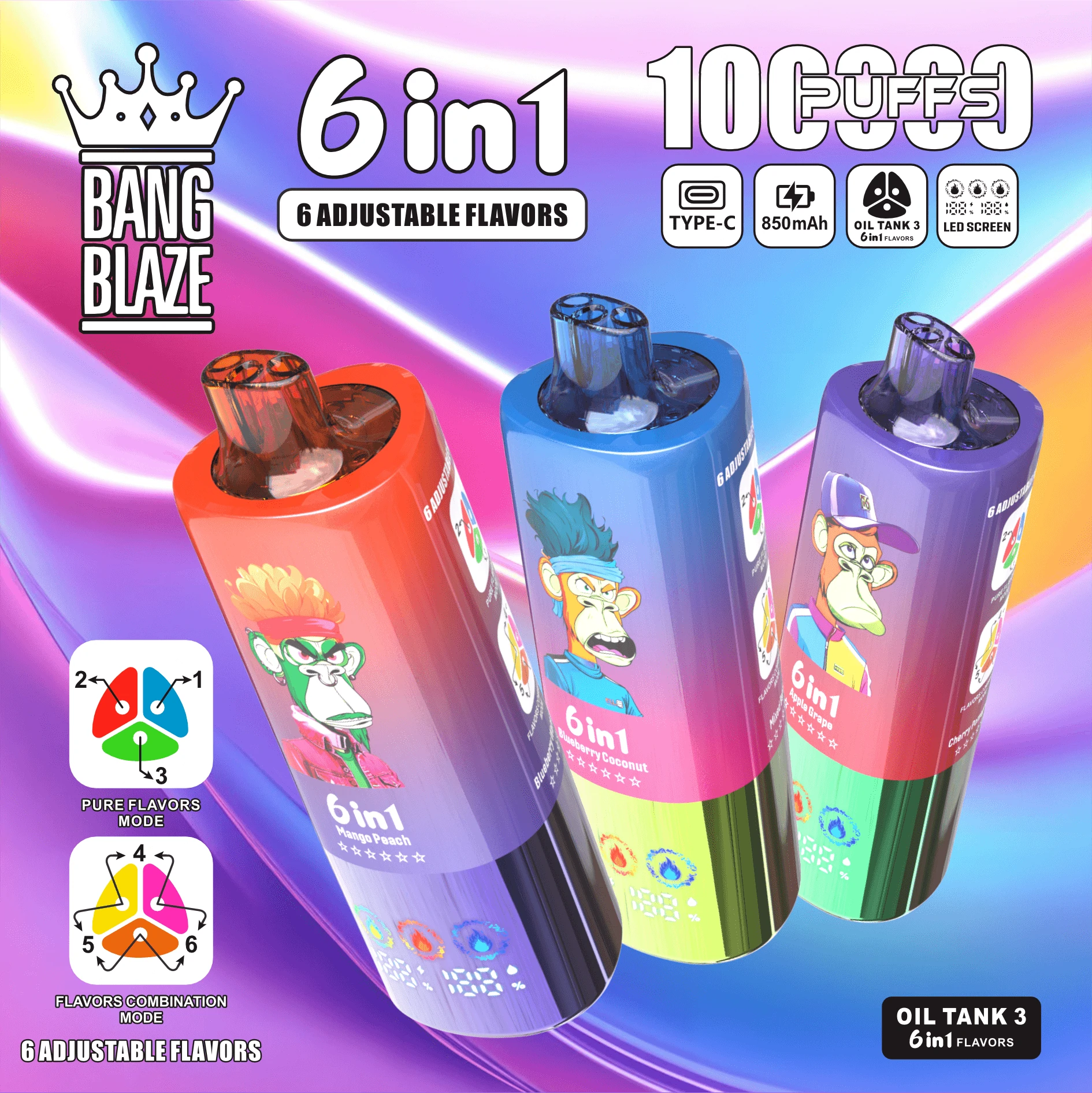 Bang Blaze 100000 100K Bouffées 6-in-1 Vape jetable - image 2