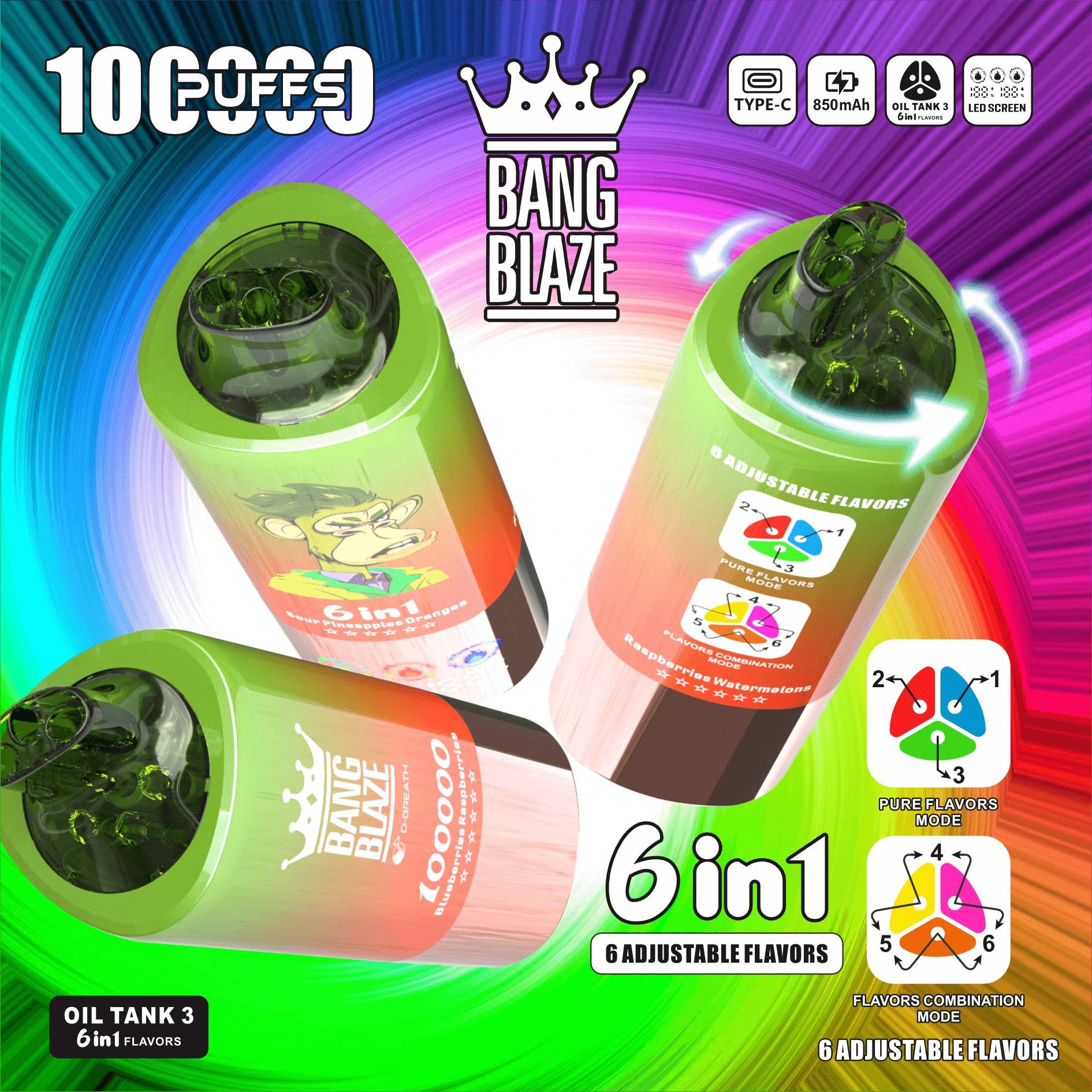 Bang Blaze 100000 100K Bouffées 6-in-1 Vape jetable - image 10