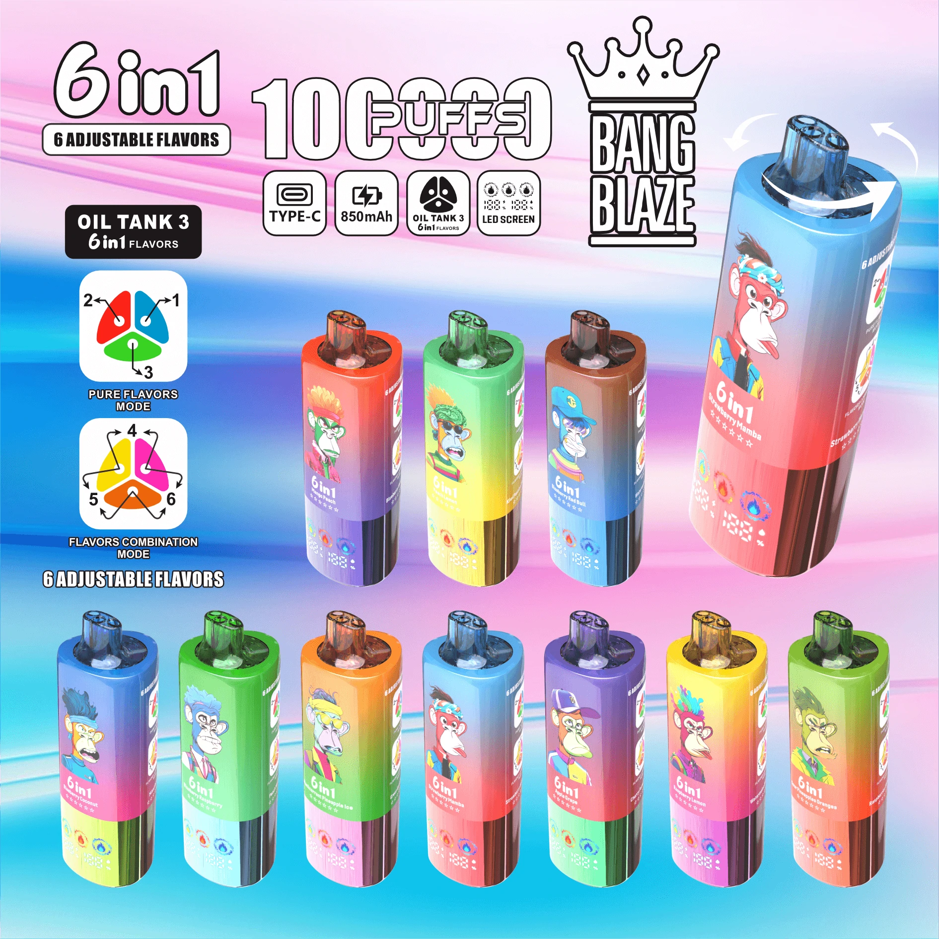 Bang Blaze 100000 100K Bouffées 6-in-1 Vape jetable - image 11