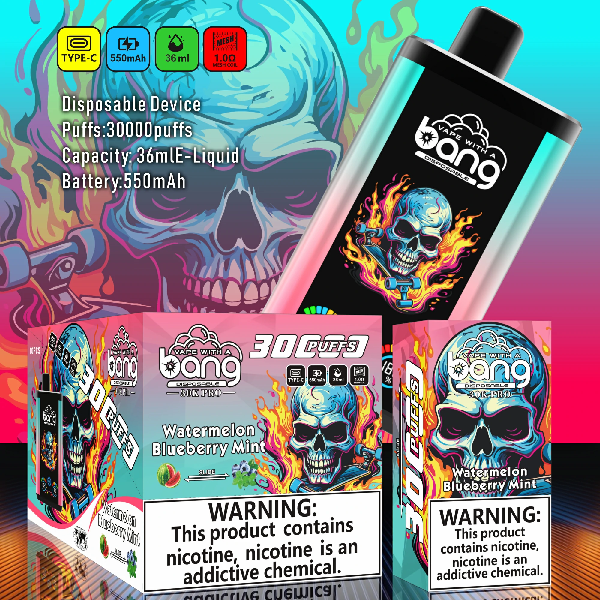 BANG B30S 30000 30K Bouffées Vape jetable