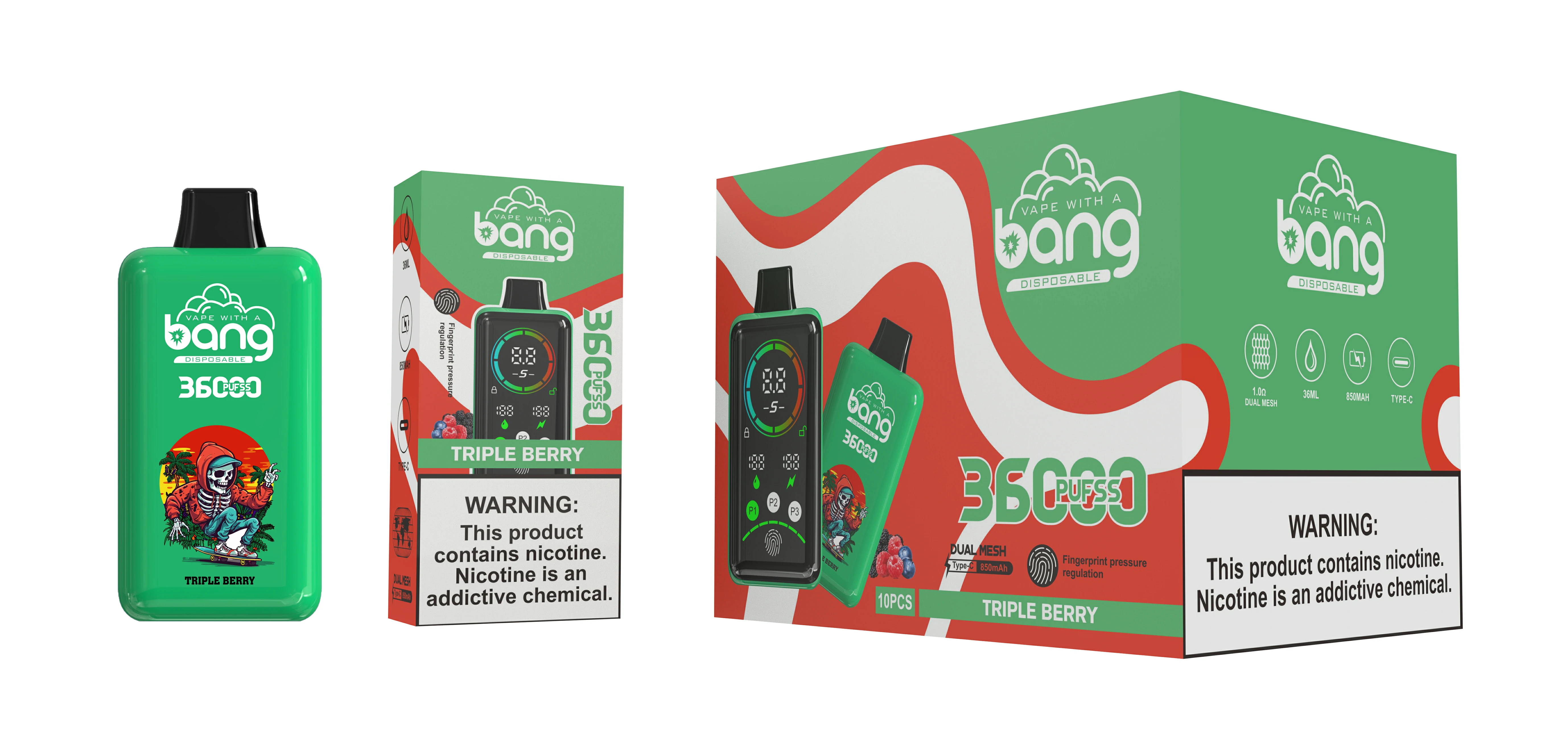 BANG 36000 36K Bouffées Écran LED Vape jetable - image 6