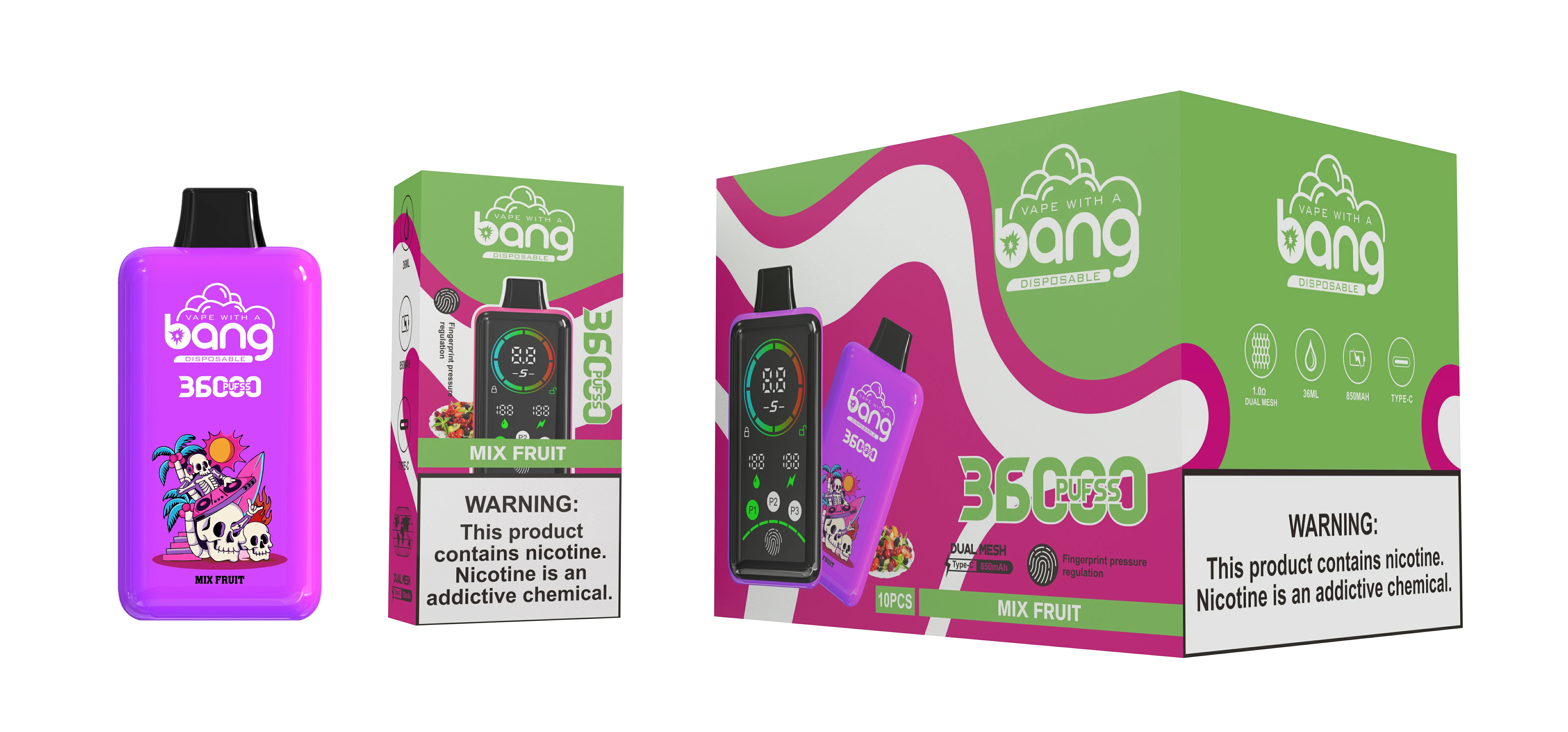 BANG 36000 36K Bouffées Écran LED Vape jetable - image 3