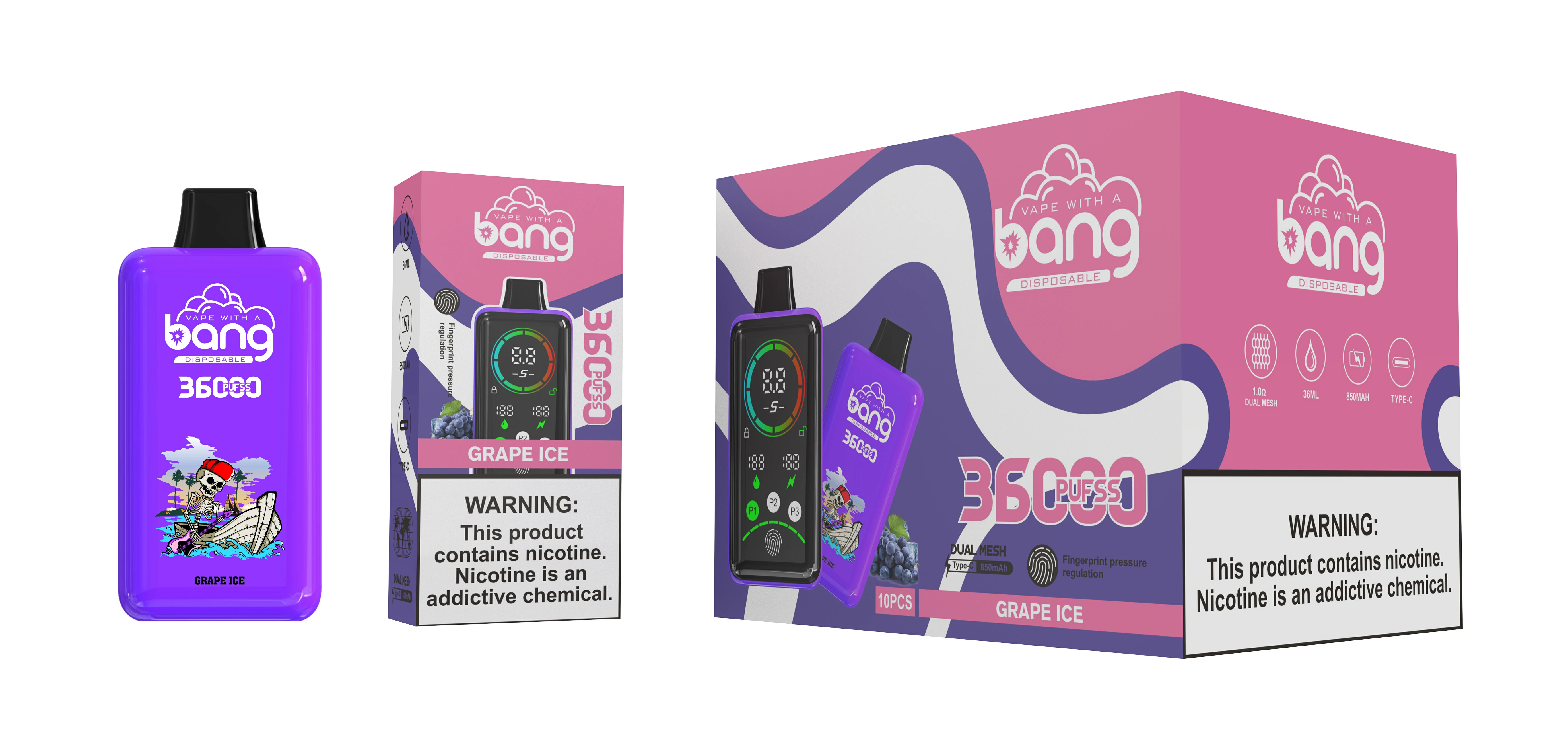 BANG 36000 36K Bouffées Écran LED Vape jetable - image 5
