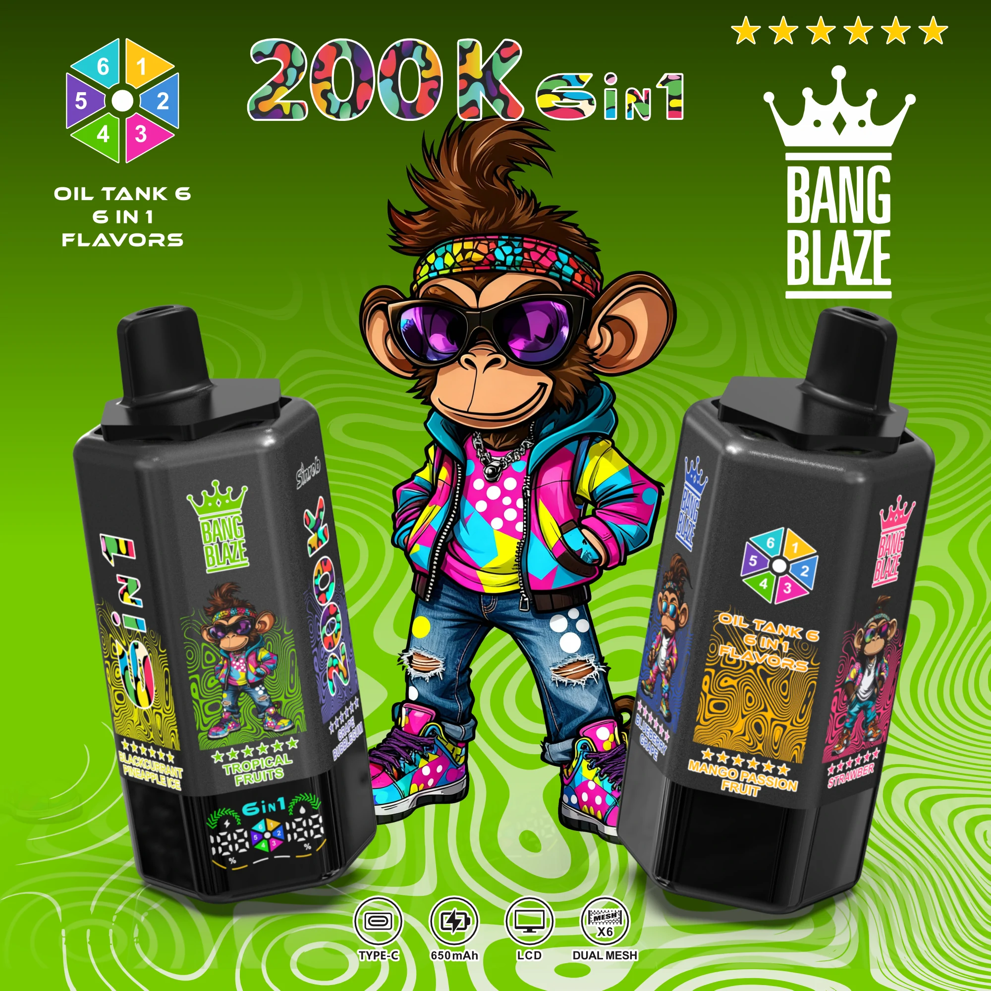 Bang Blaze 200000 200K Bouffées écran d'affichage Vape jetable - image 10