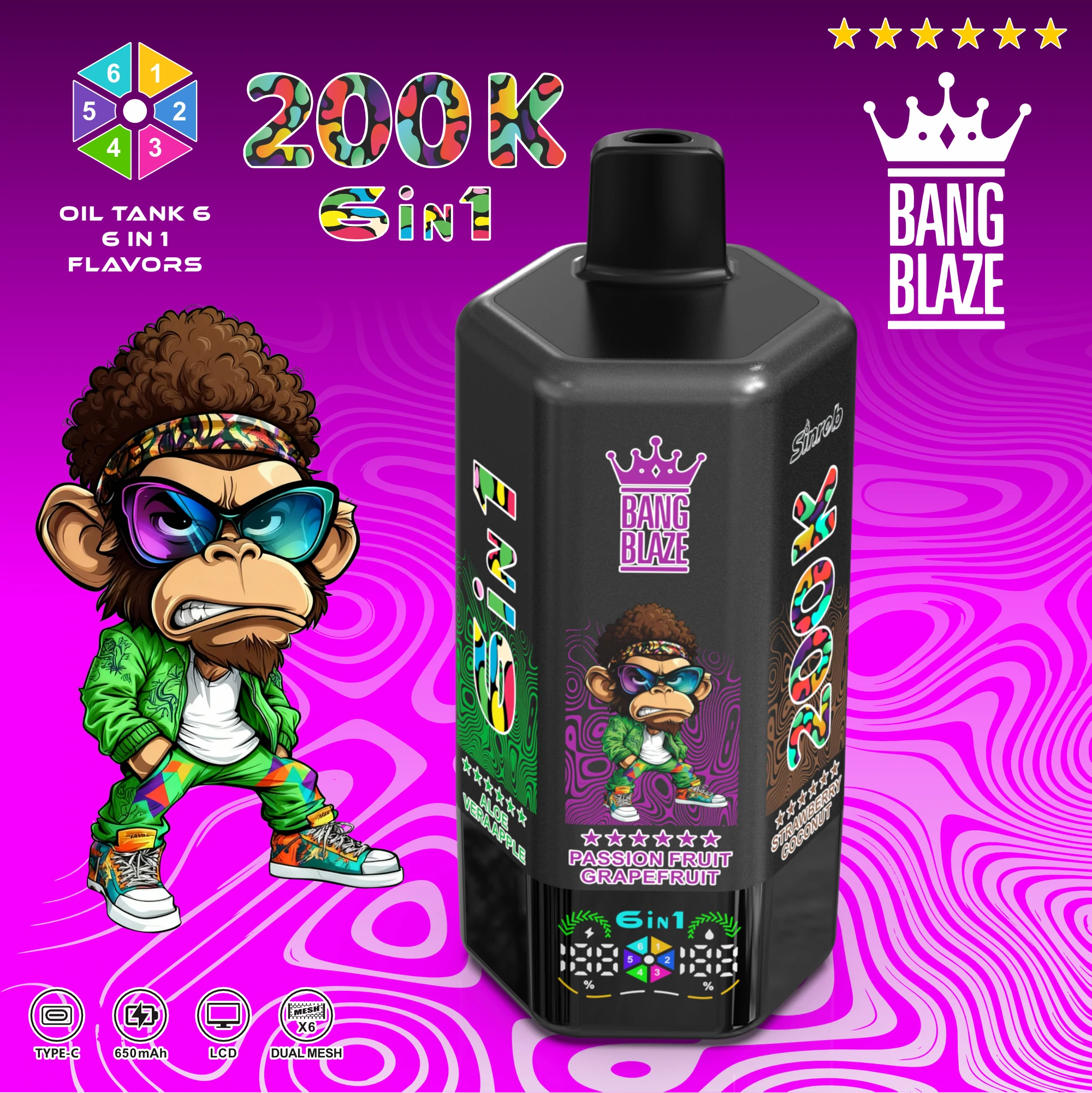 Bang Blaze 200000 200K Bouffées écran d'affichage Vape jetable - image 9