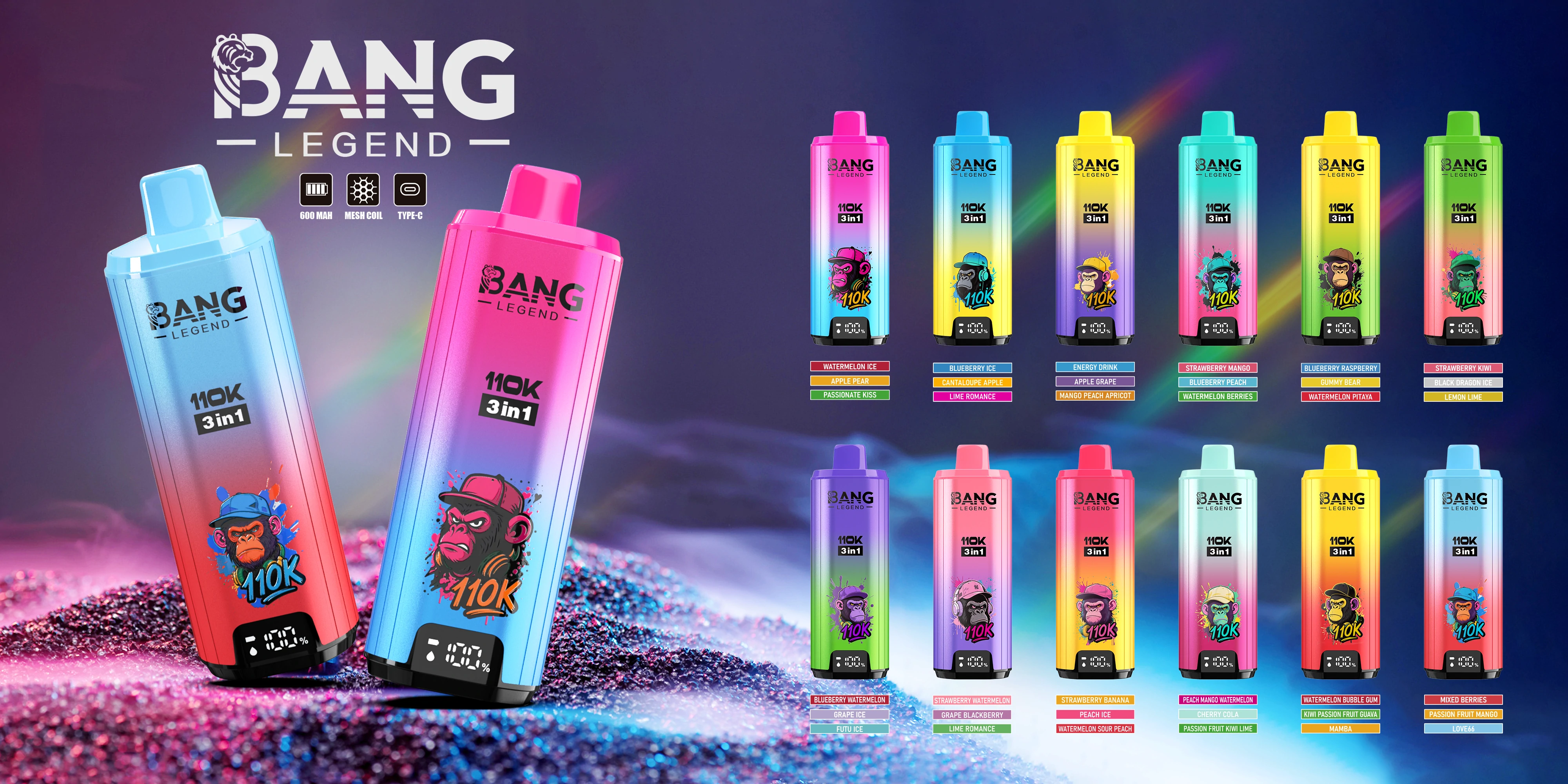 Bang Legend 110000 110K Bouffées Vape Jetable