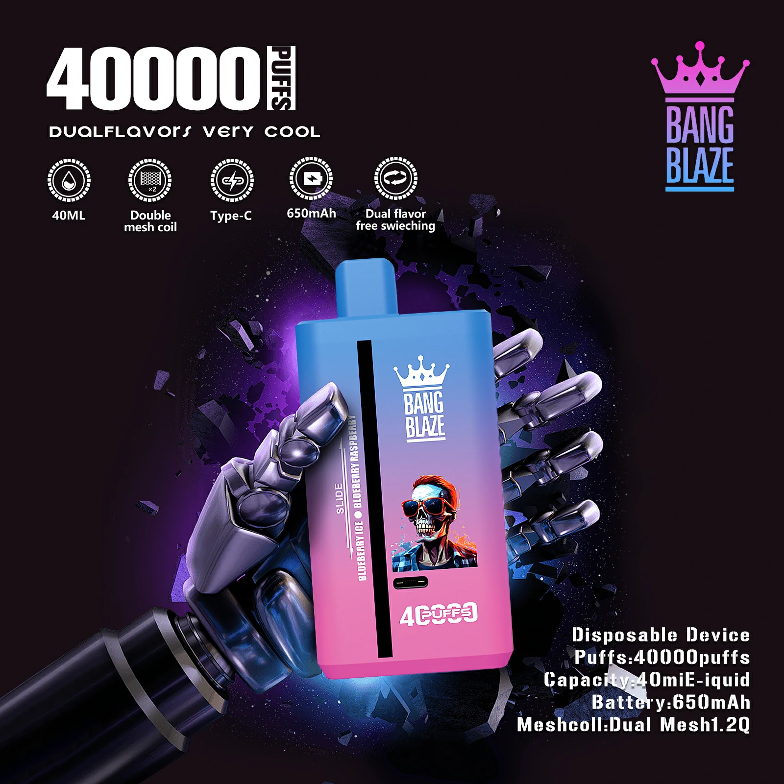 Bang Blaze 40000 40K Bouffées Vape Jetable - image 2