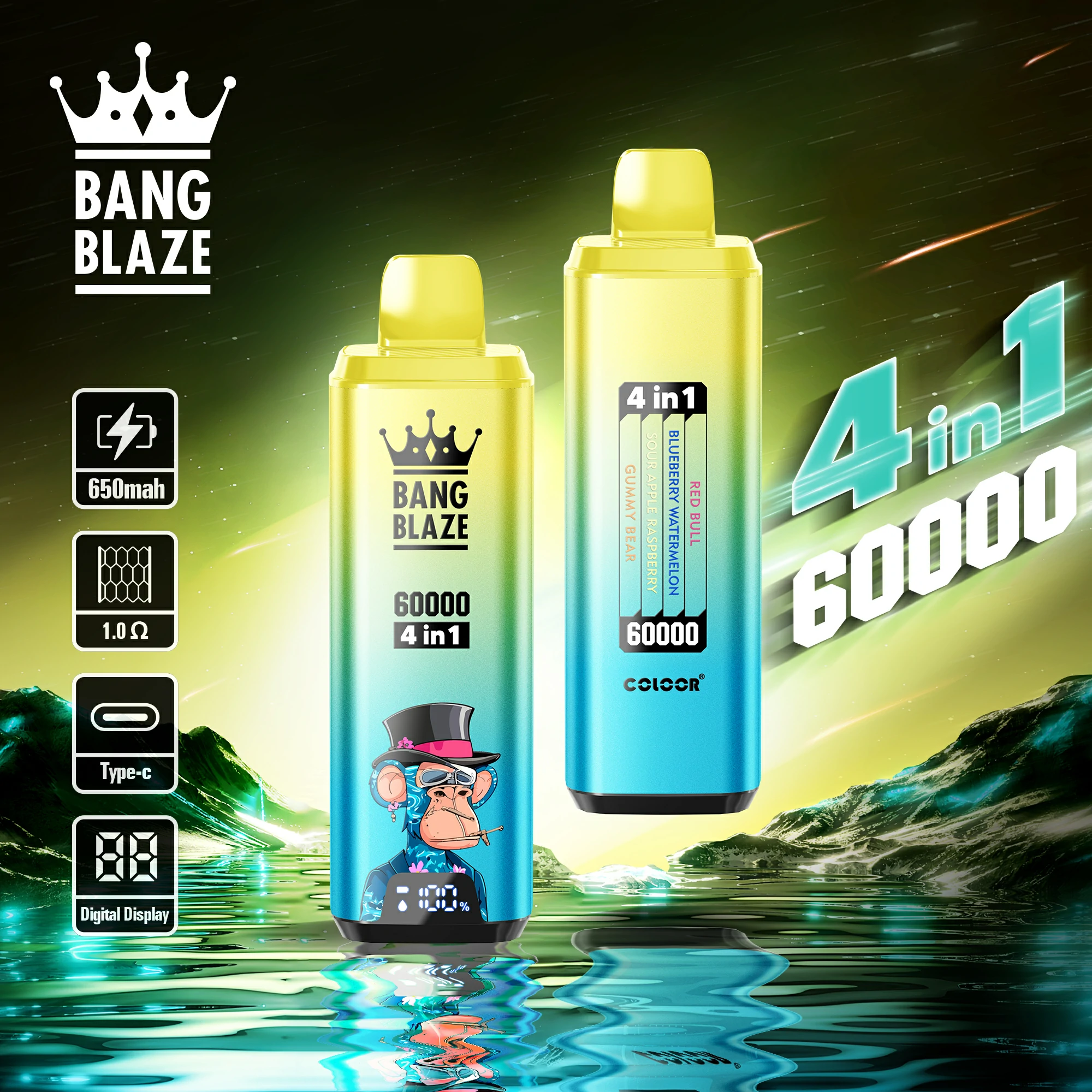 Bang Blaze 60000 60K Bouffées 4-in-1 Vape jetable