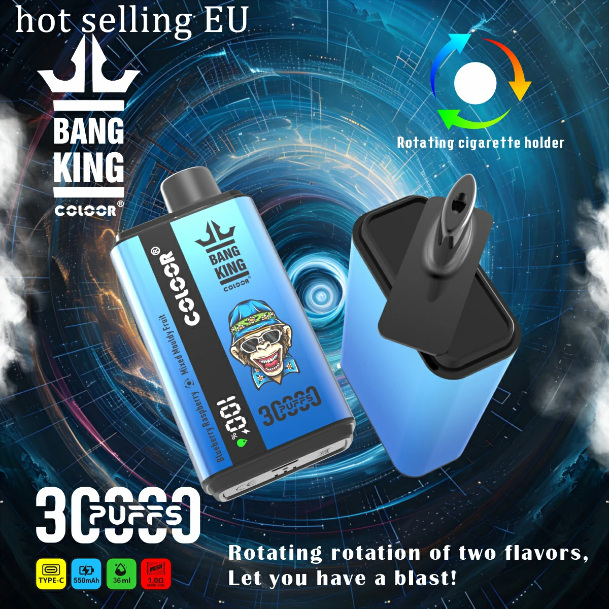 Bang King 30000 30K Bouffées 2-in-1 Vape jetable