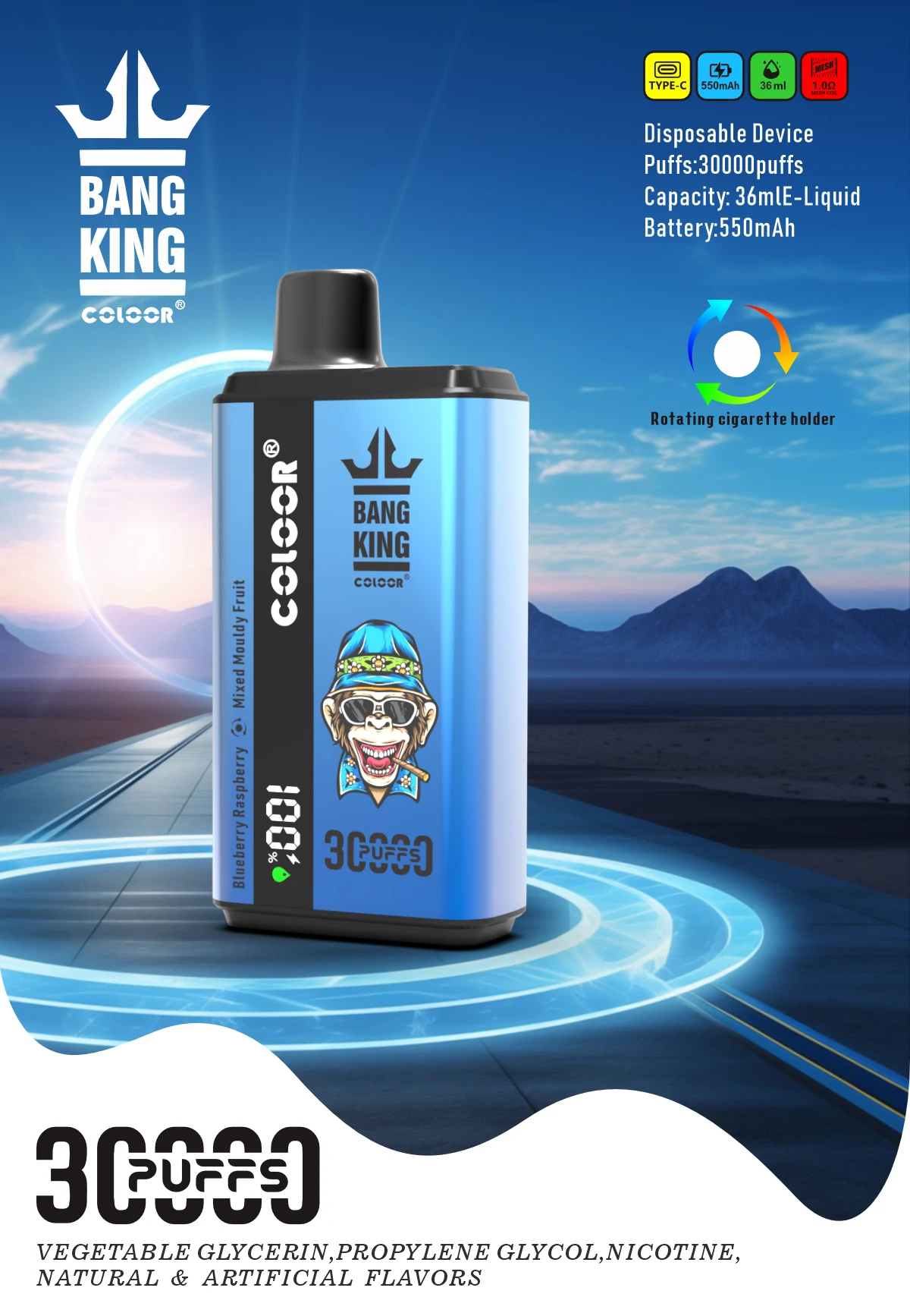 Bang King 30000 30K Bouffées 2-in-1 Vape jetable - image 2