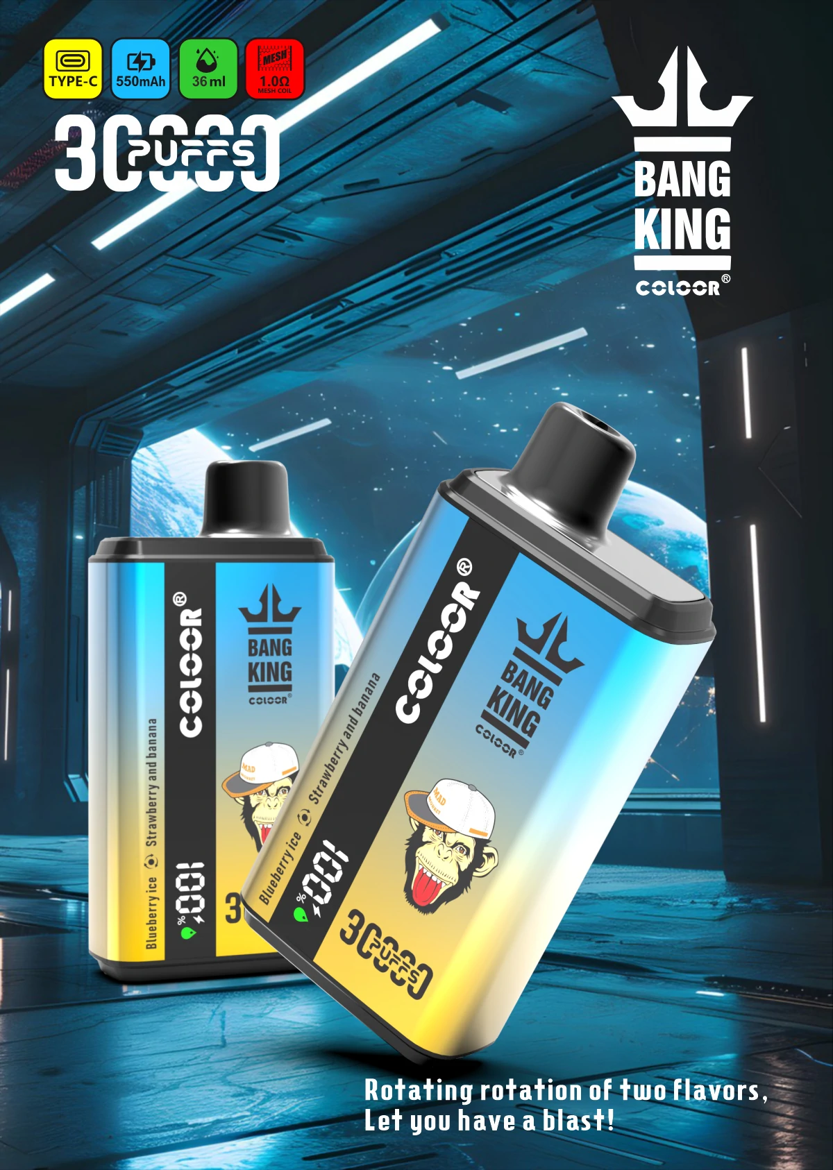 Bang King 30000 30K Bouffées 2-in-1 Vape jetable - image 3
