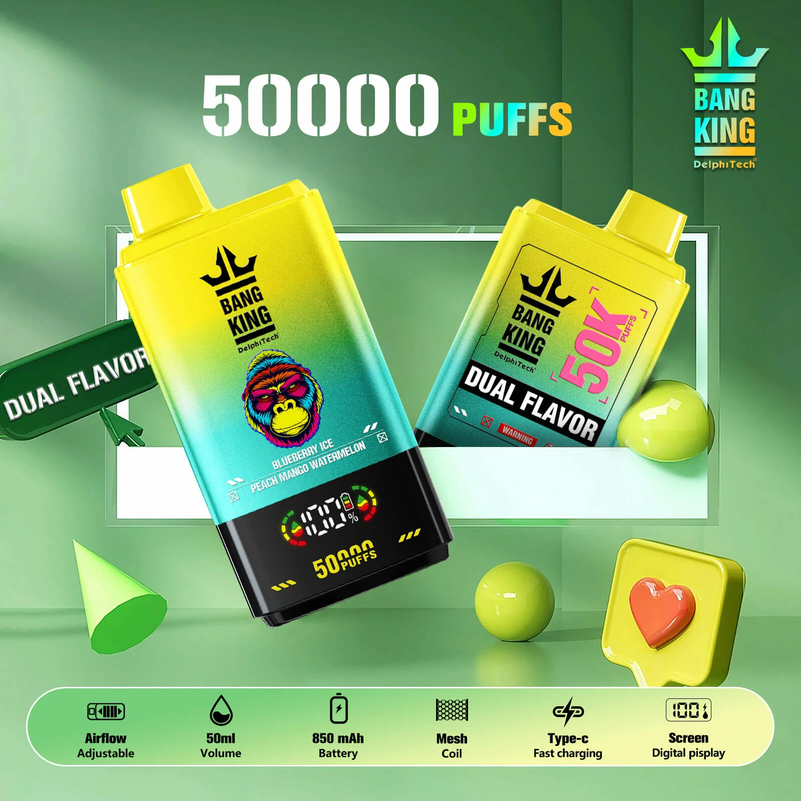 Bang King Twins 50000 50K Bouffées Vape jetable - image 15