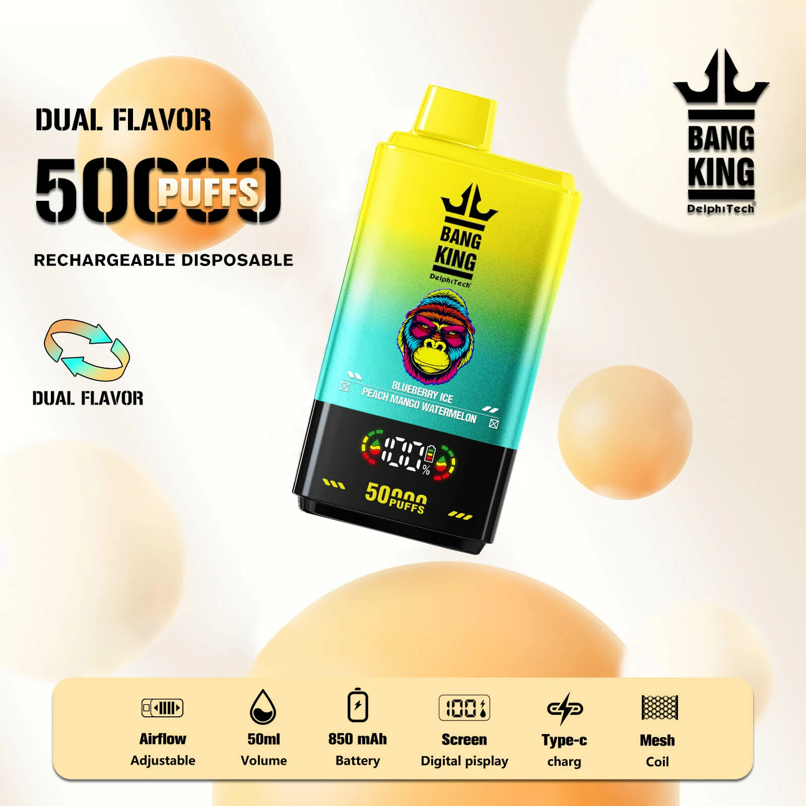 Bang King Twins 50000 50K Bouffées Vape jetable - image 8