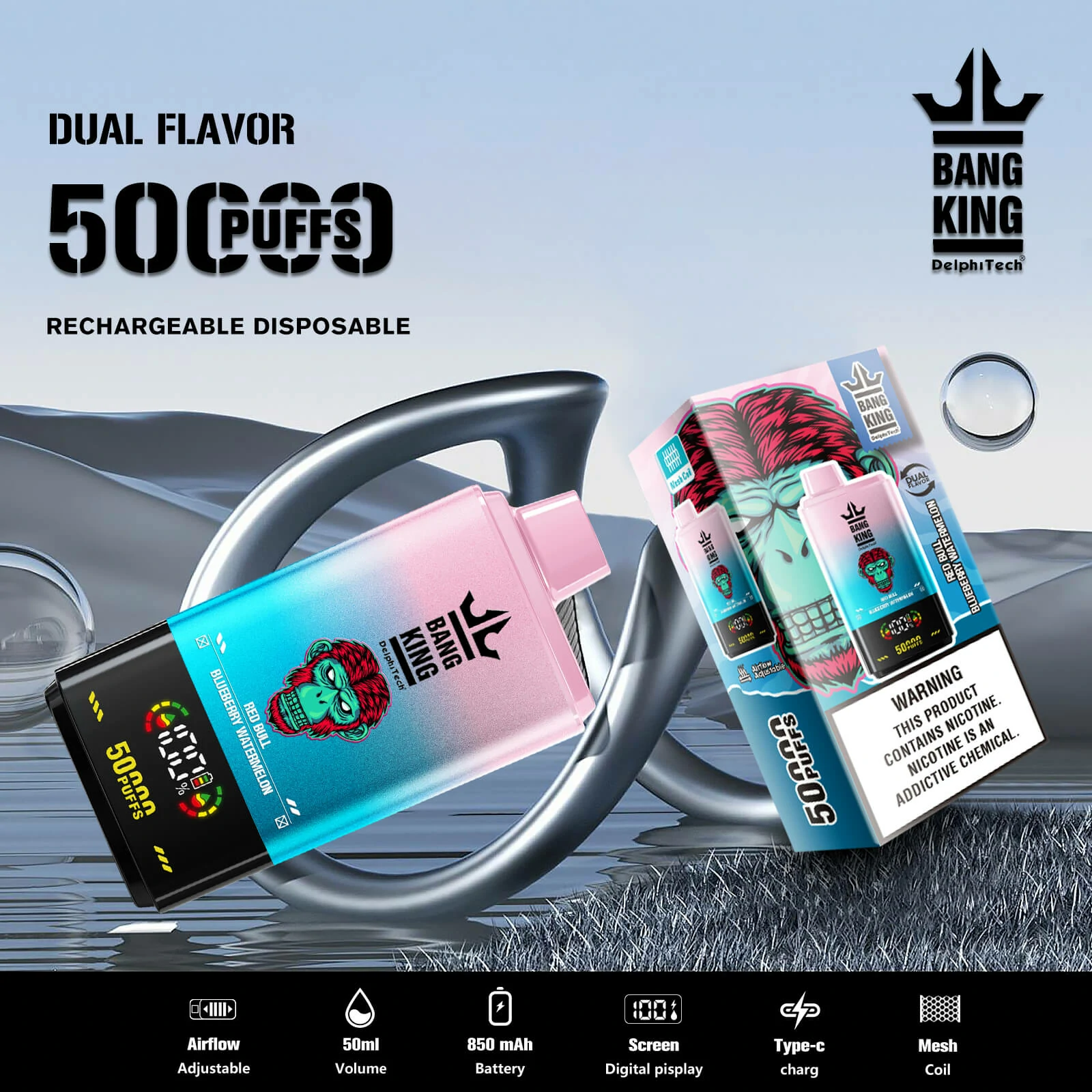 Bang King Twins 50000 50K Bouffées Vape jetable - image 2