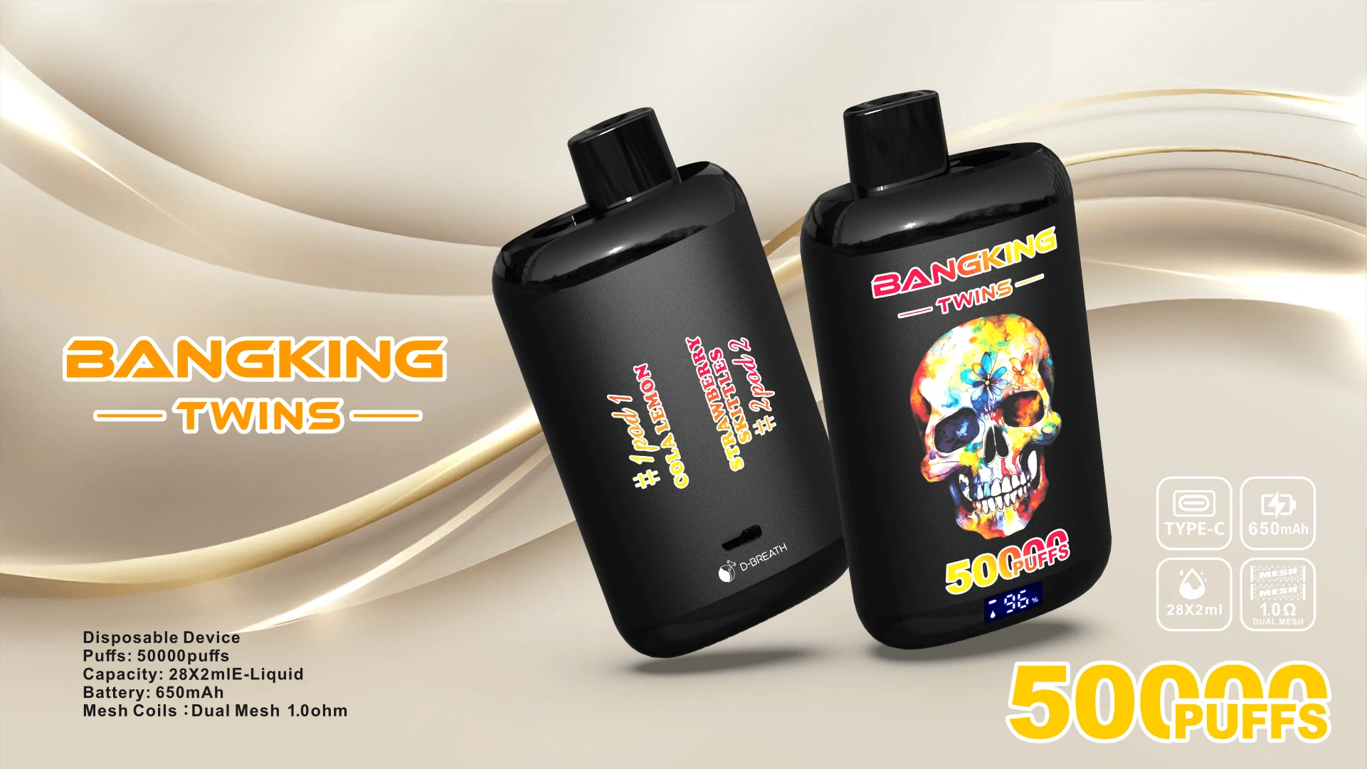 Bang King Twins 50000 50K Bouffées Vape jetable - image 2