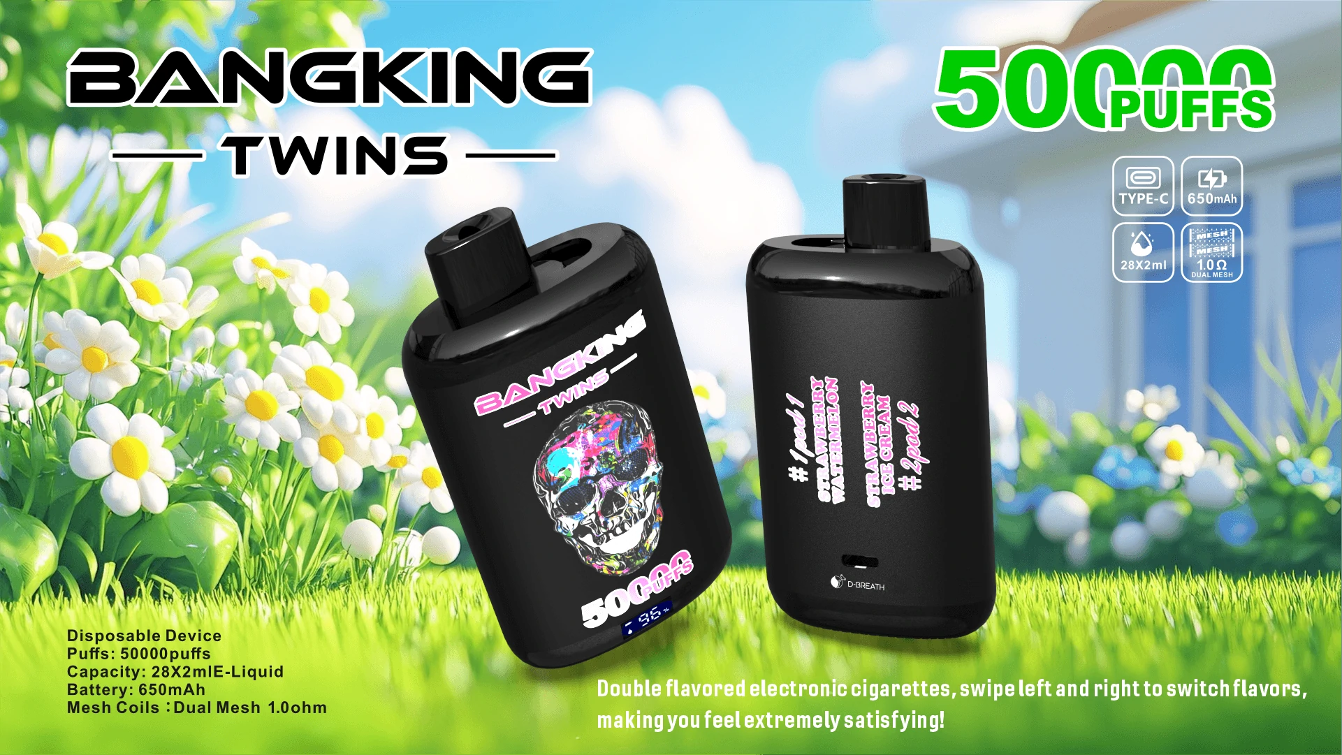 Bang King Twins 50000 50K Bouffées Vape jetable - image 12