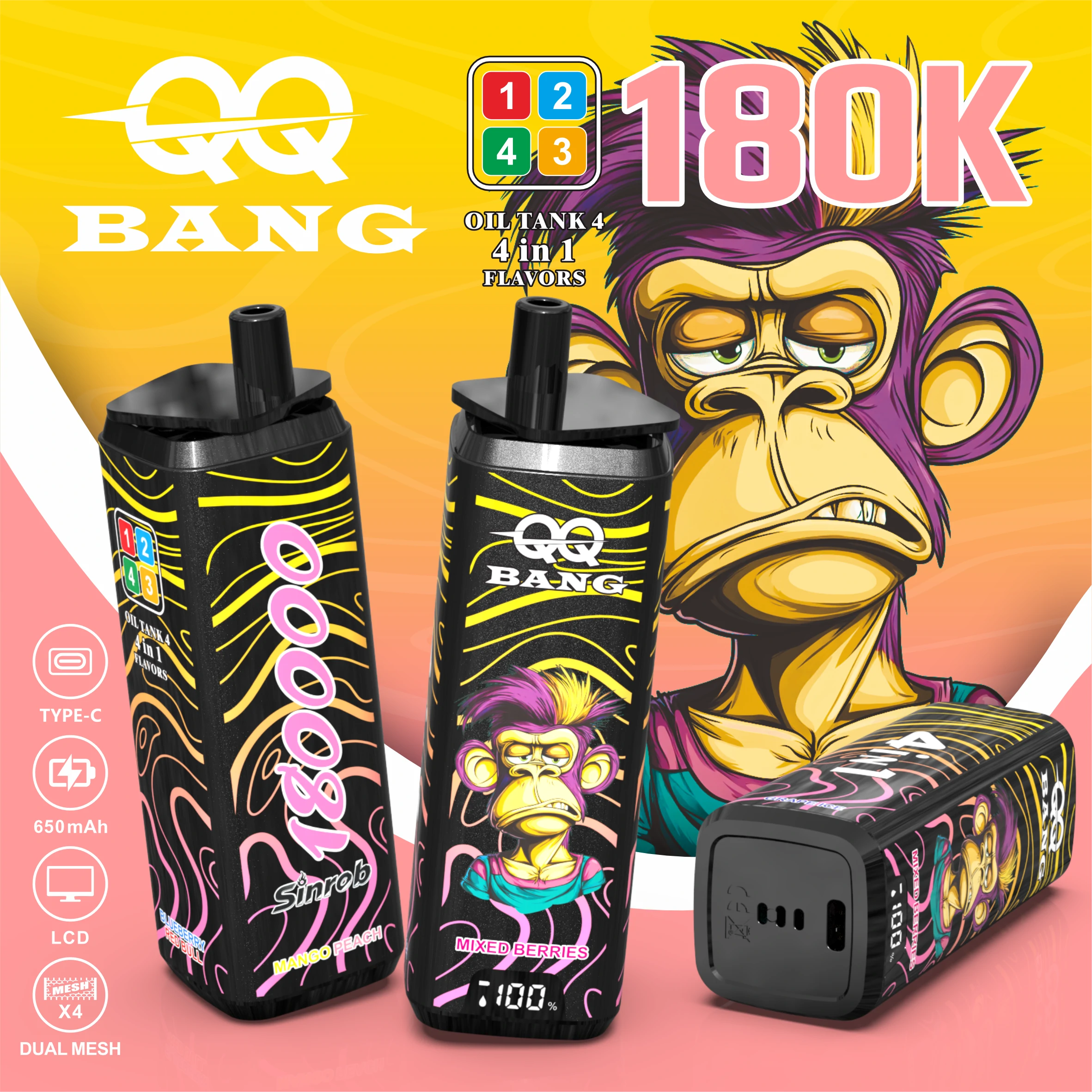 Bang 4-in-1 180000 180K Bouffées Vape jetable