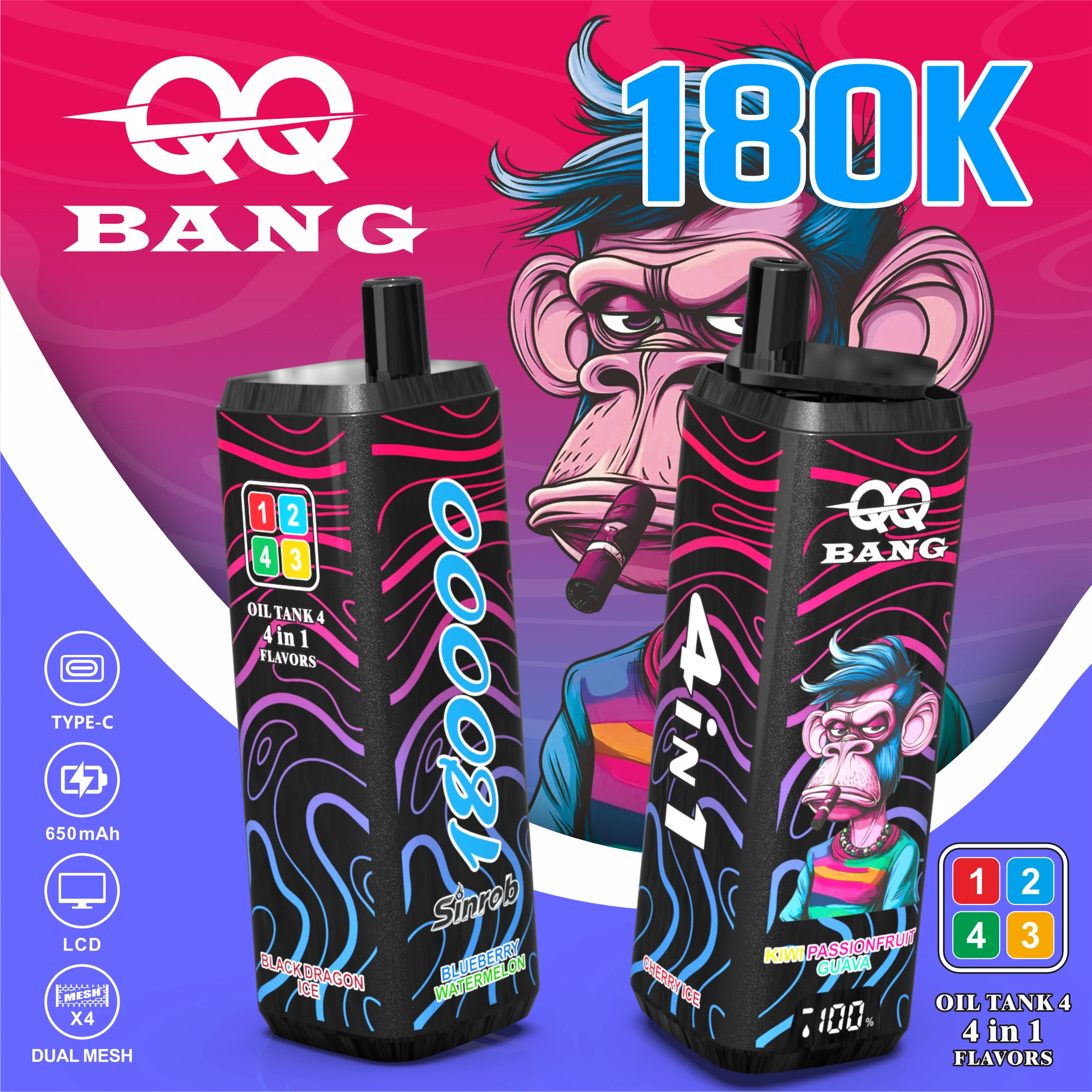 Bang 4-in-1 180000 180K Bouffées Vape jetable - image 2
