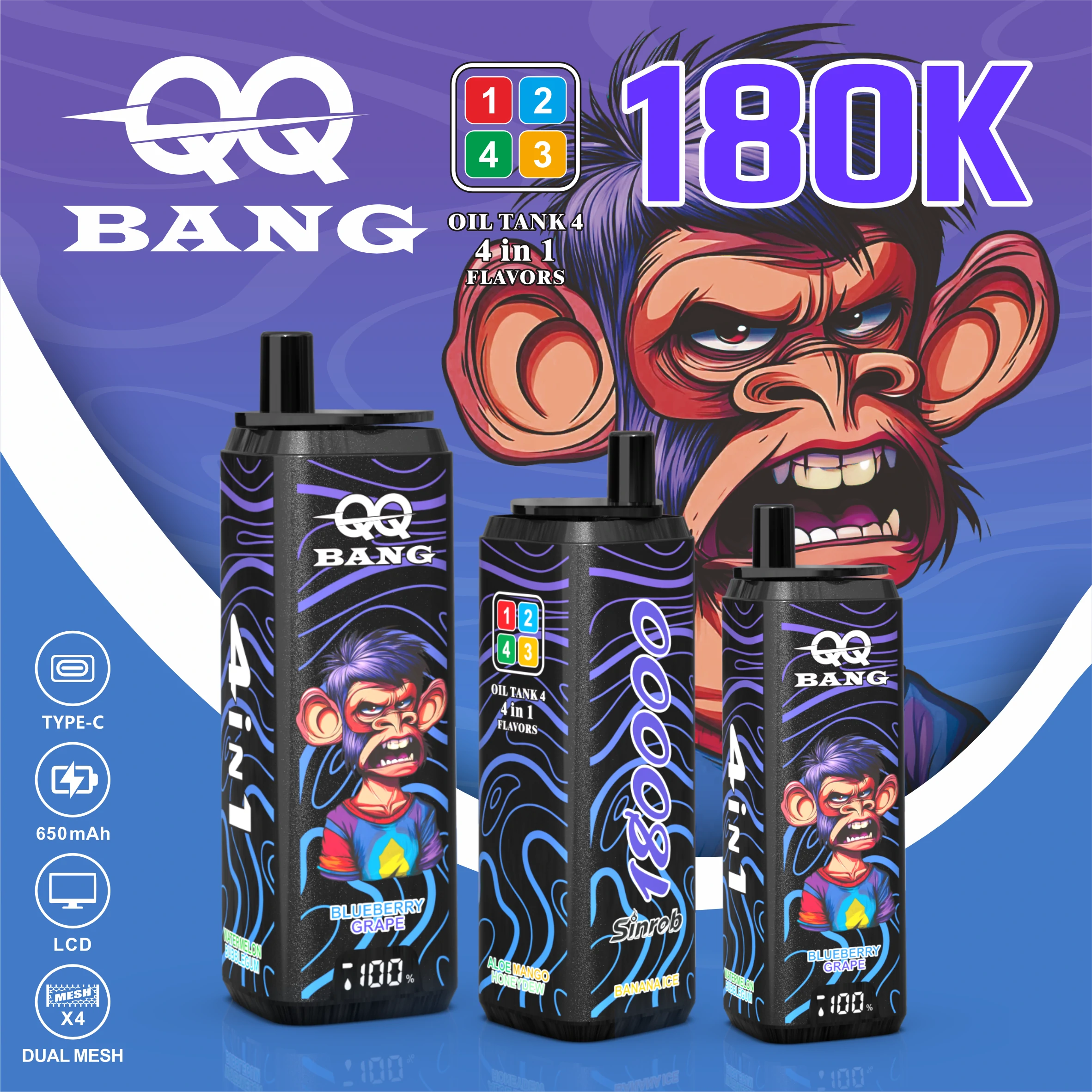 Bang 4-in-1 180000 180K Bouffées Vape jetable - image 6