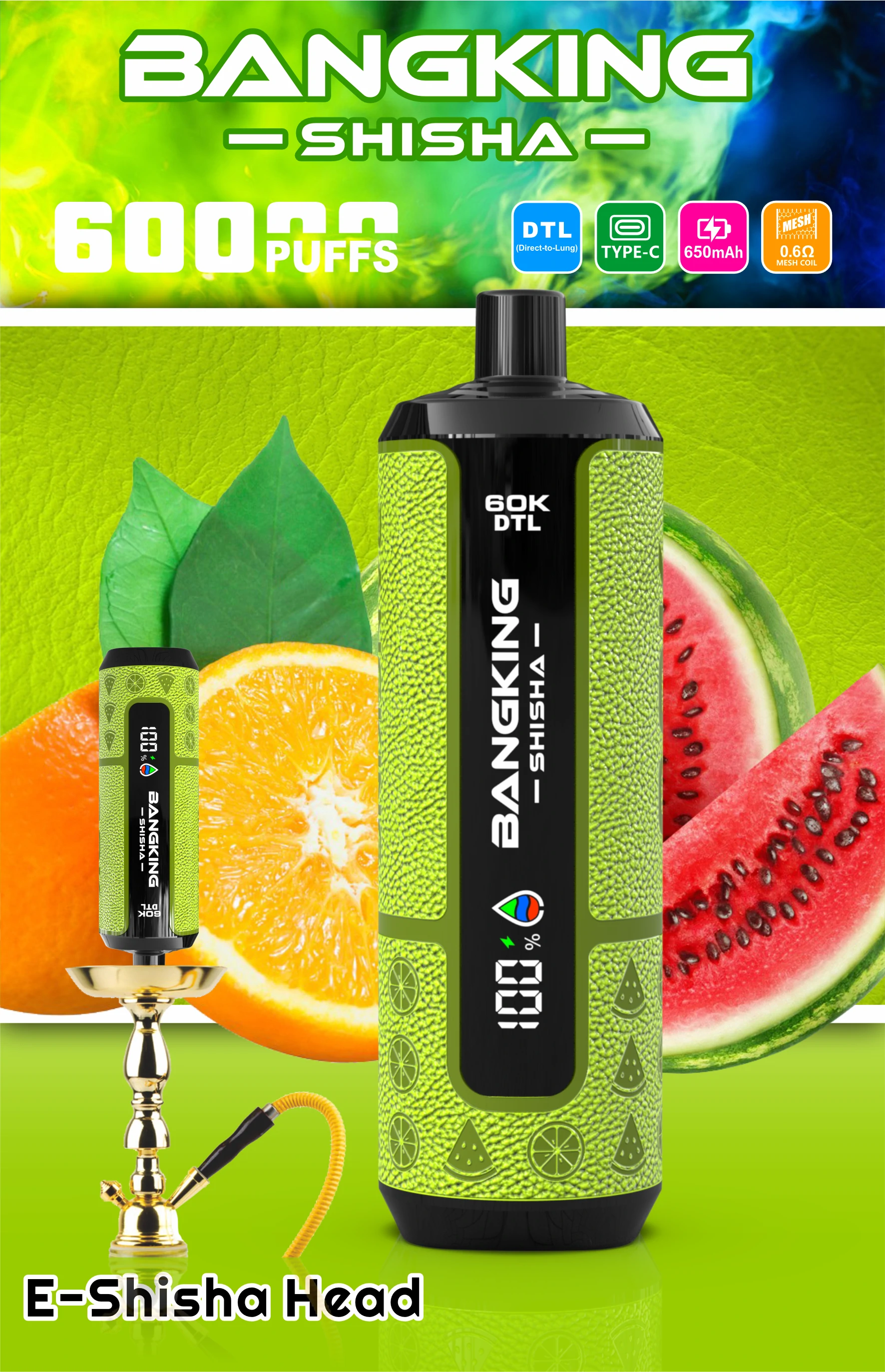 Bang King Shisha 60000 60K Bouffées Vape jetable